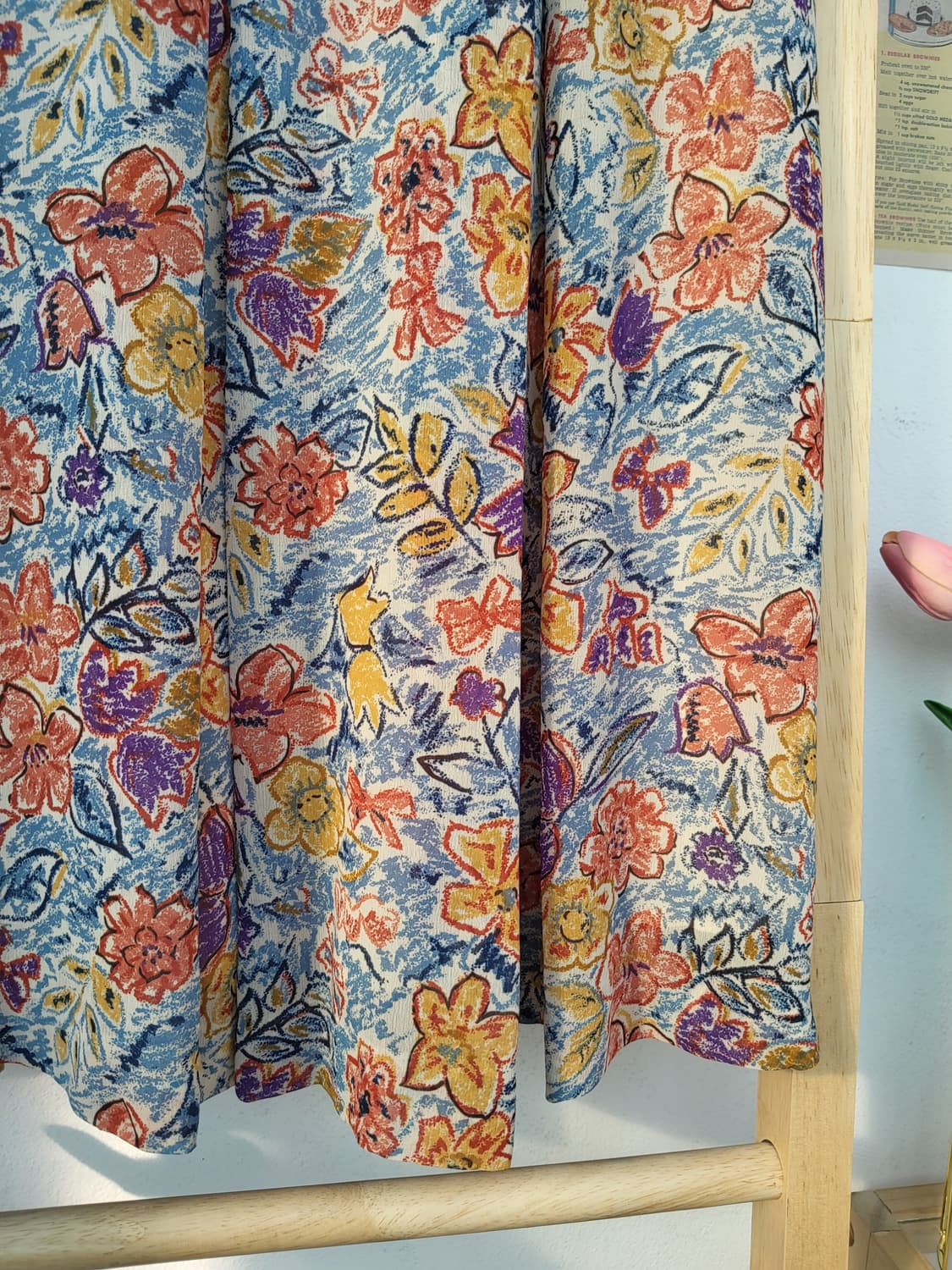 빈티지 플라워 리본 롱스커트 상품이미지4