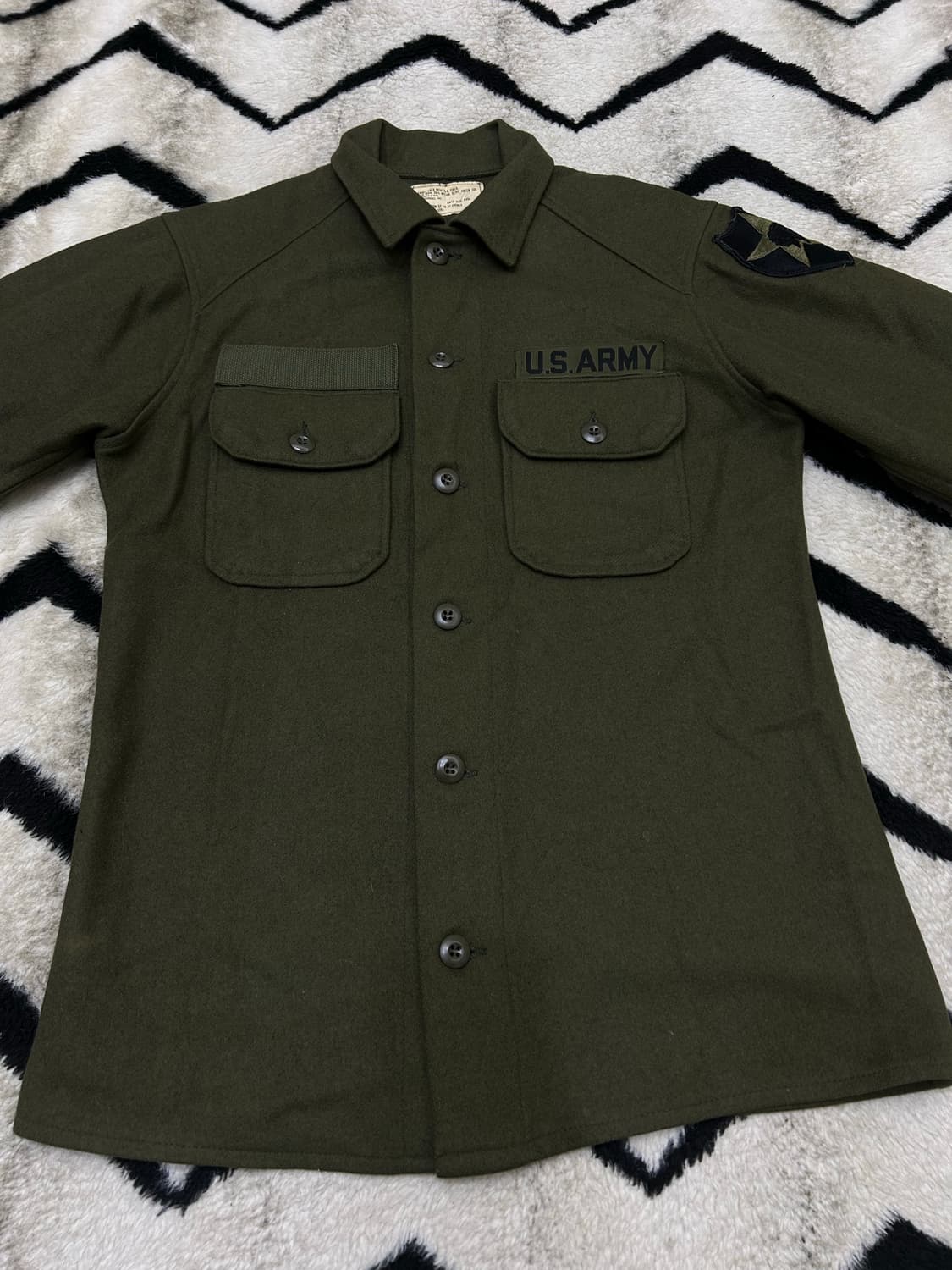 [S]U.S Army 오리지널 필드 울 셔츠/짙은카키 상품이미지3