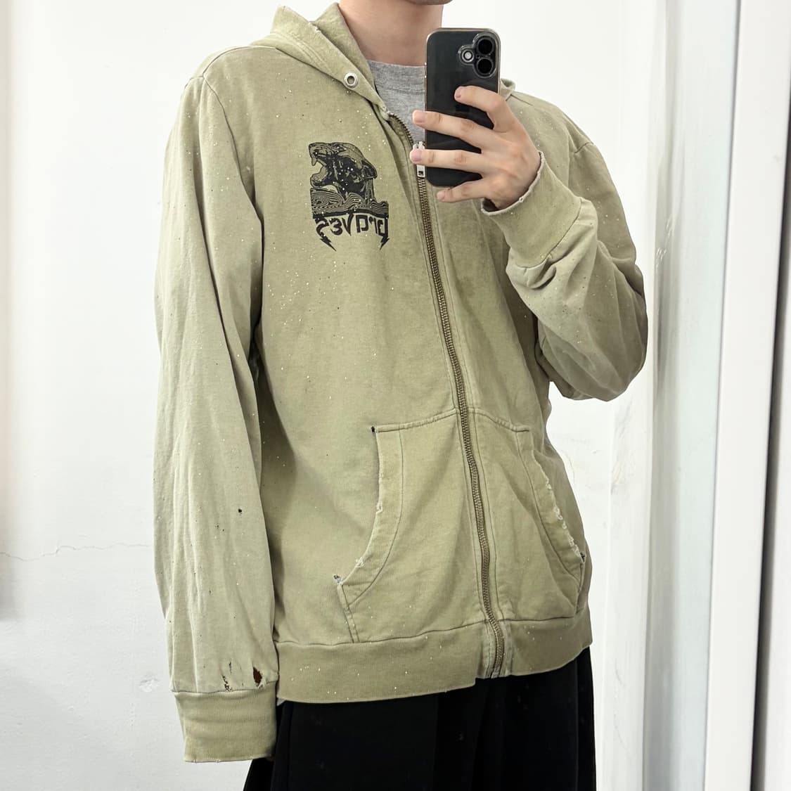 디젤 페인팅 후드 집업 상품이미지1