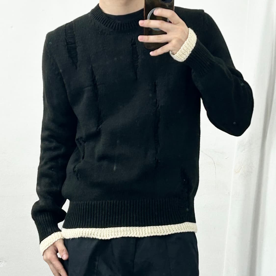 꼼데가르송 셔츠 그런지 데미지 니트 상품이미지4