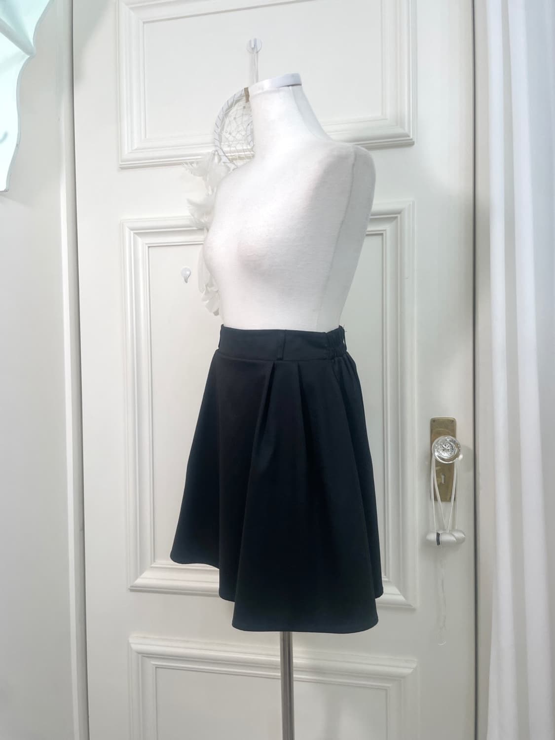 black pleats banding midi skirt(size-M) 상품이미지2