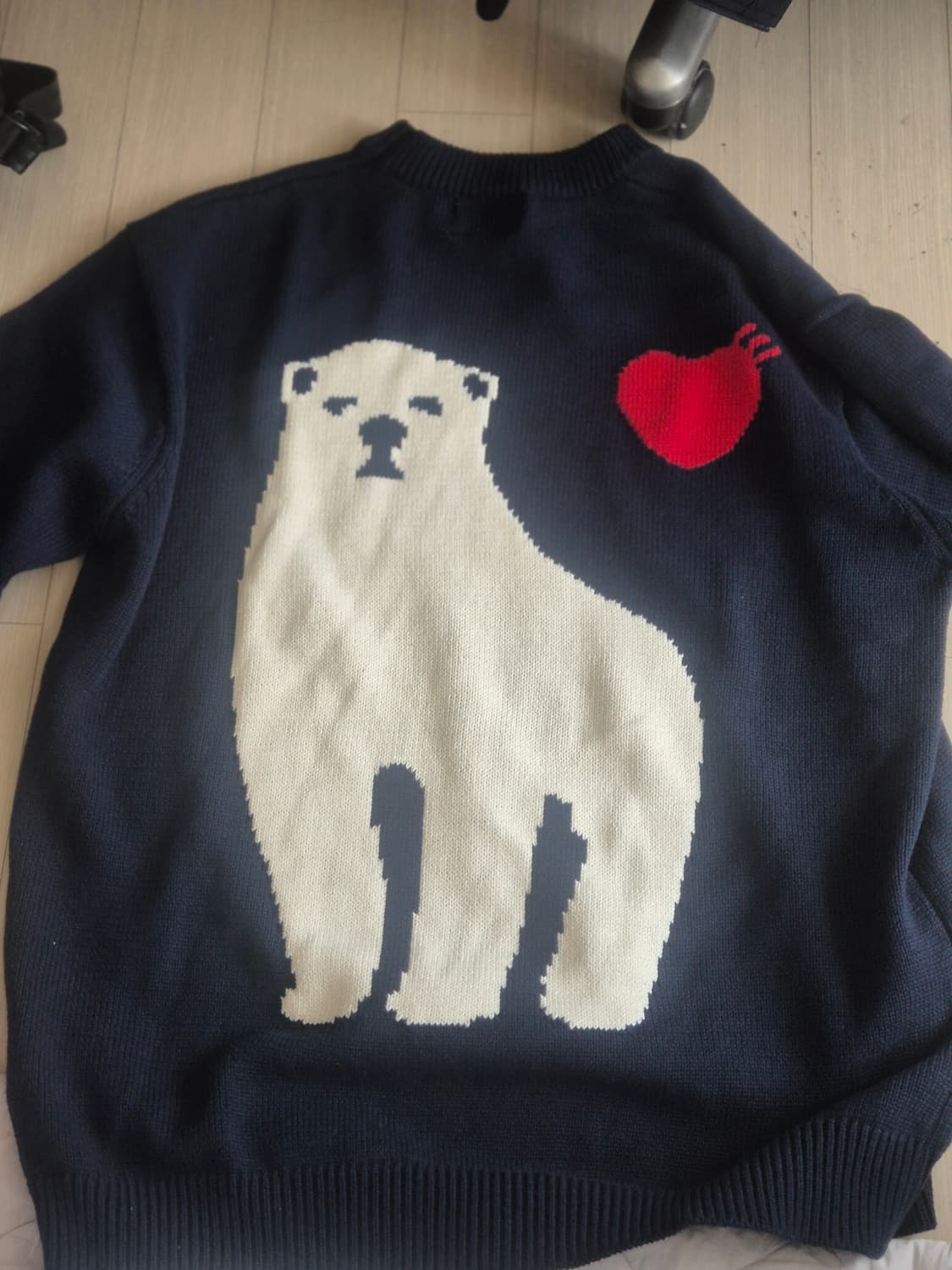 휴먼 메이드 로우 게이지 니트 스웨터 네이비  상품이미지2