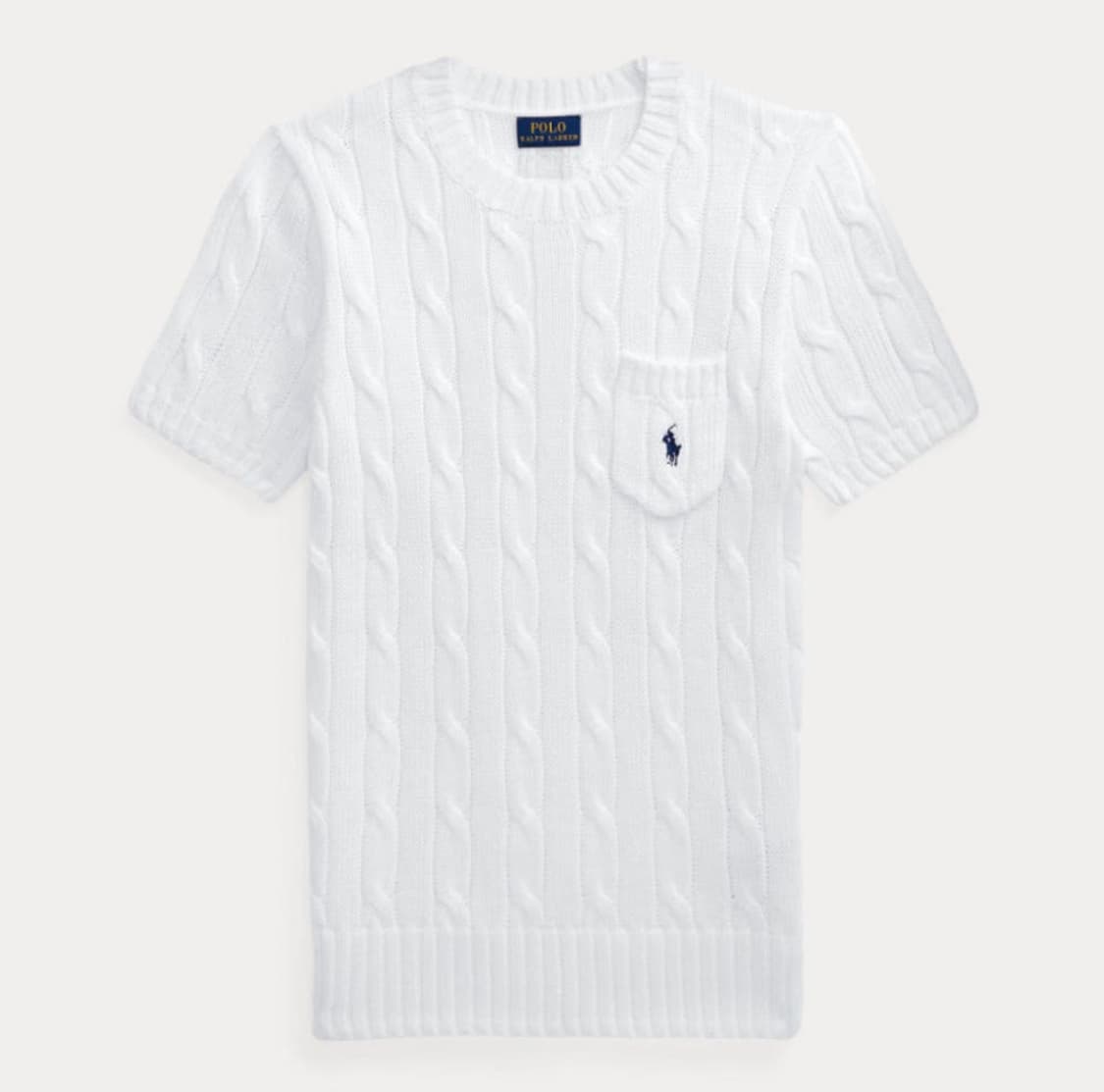 새상품)폴로 랄프로렌 케이블 반팔 니트 화이트 상품이미지3