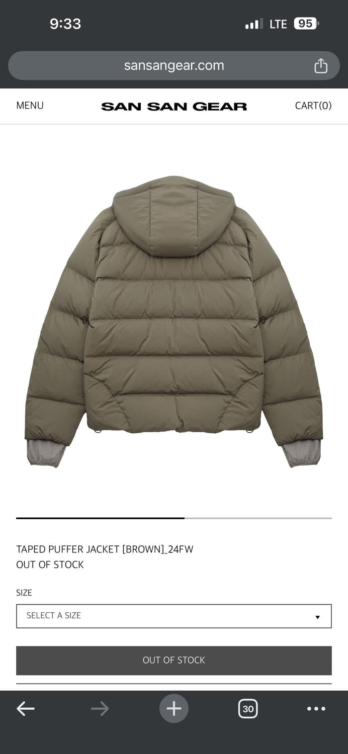 산산기어 푸퍼 패딩 브라운 1 size 상품이미지3