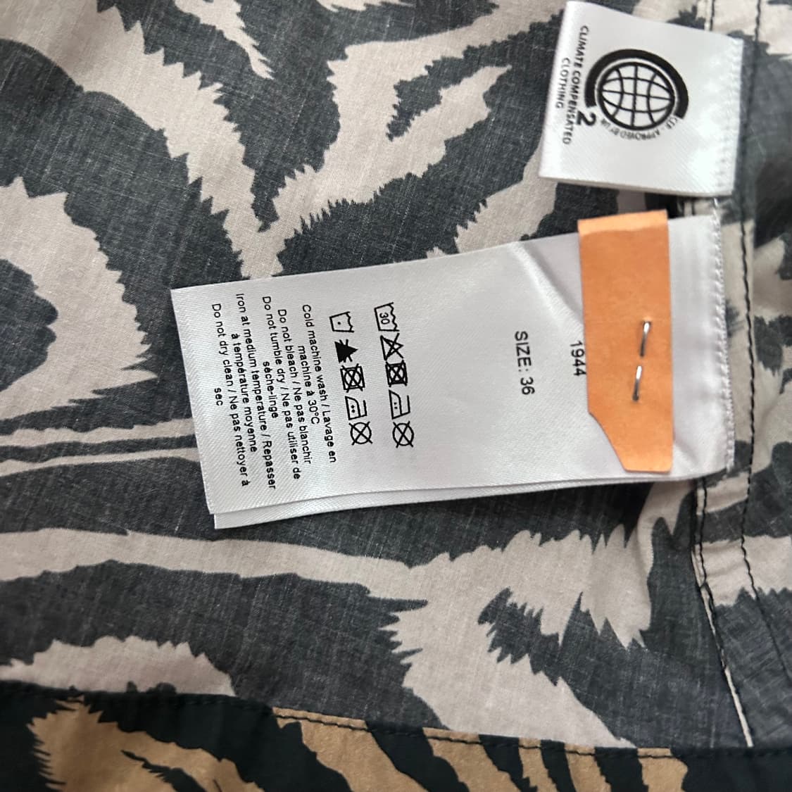 GANNI 지브라 패턴 랩 블라우스 36 상품이미지3