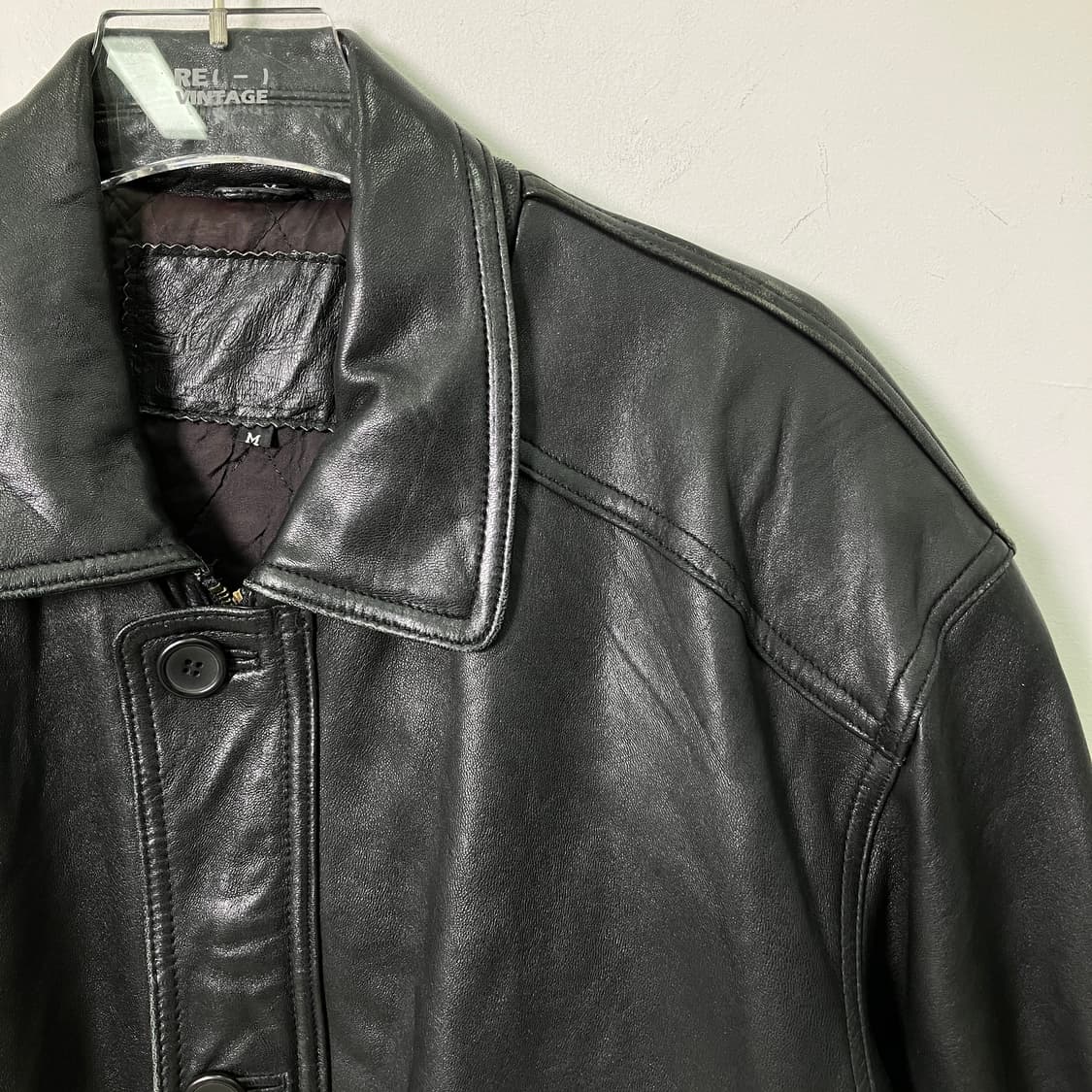 VTG 빈티지 블랙 양가죽 코트 M 상품이미지4
