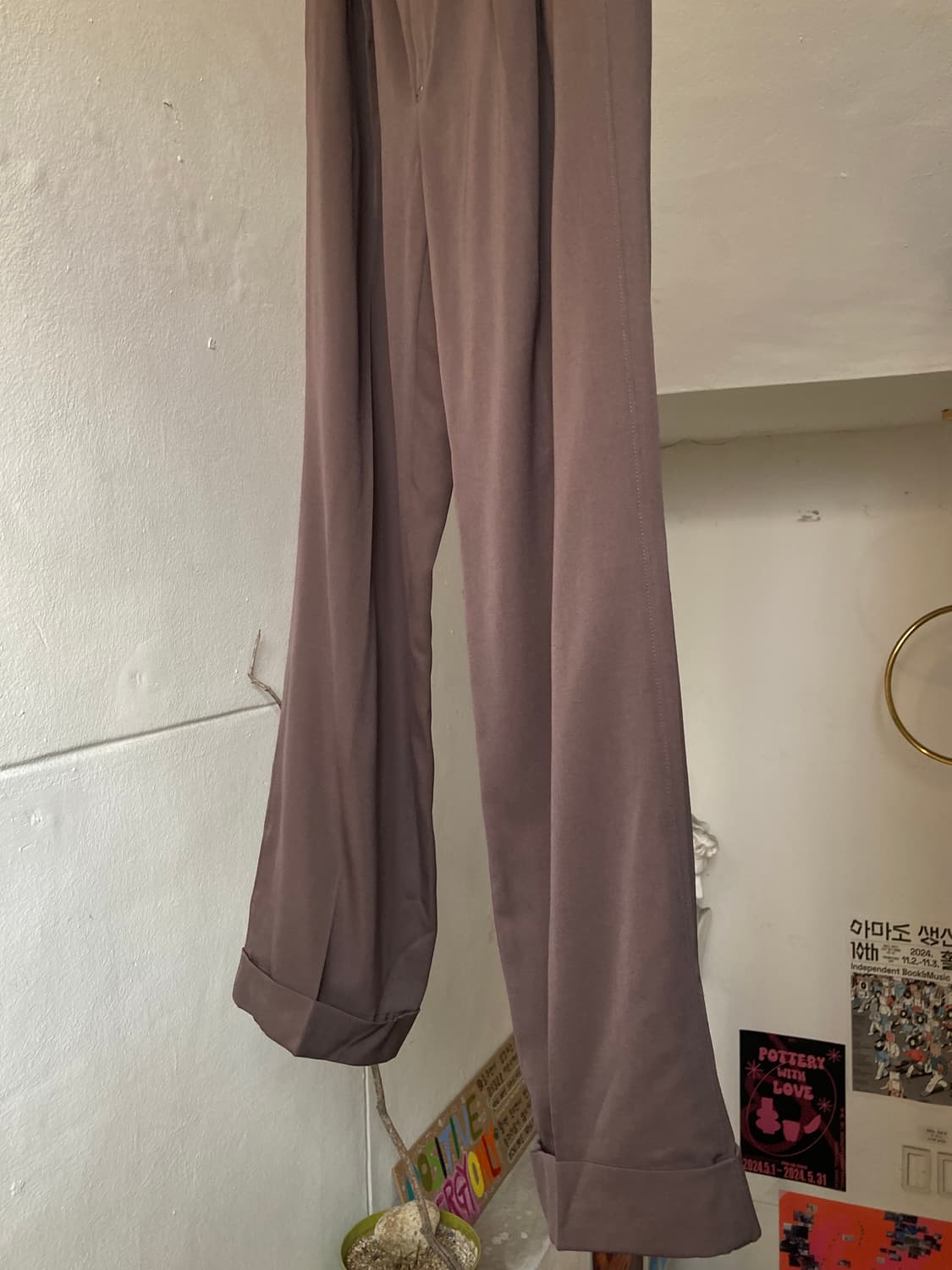 빈티지 브라운 핀턱 슬랙스 상품이미지3