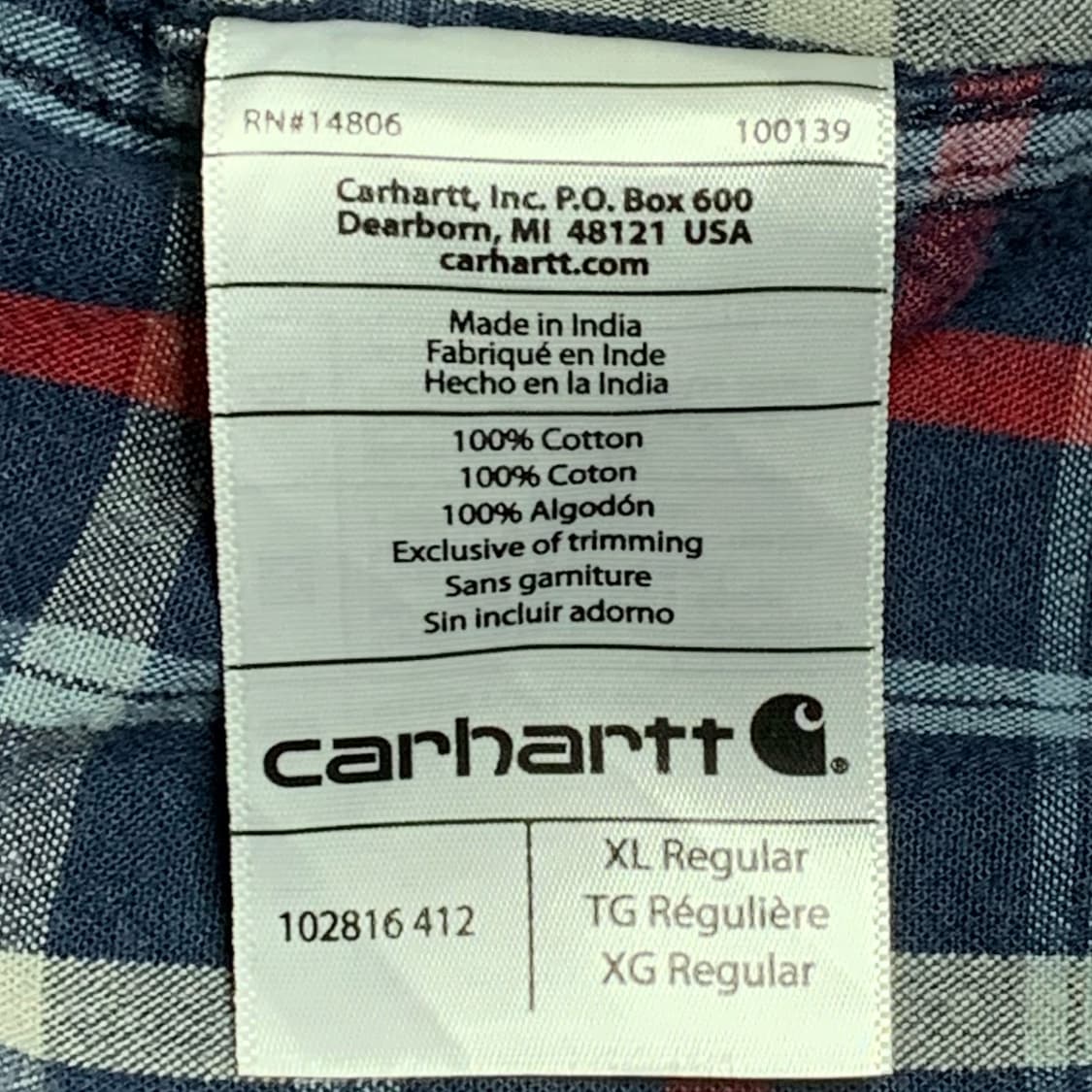 [XL] 칼하트 타탄체크 워크셔츠 상품이미지5