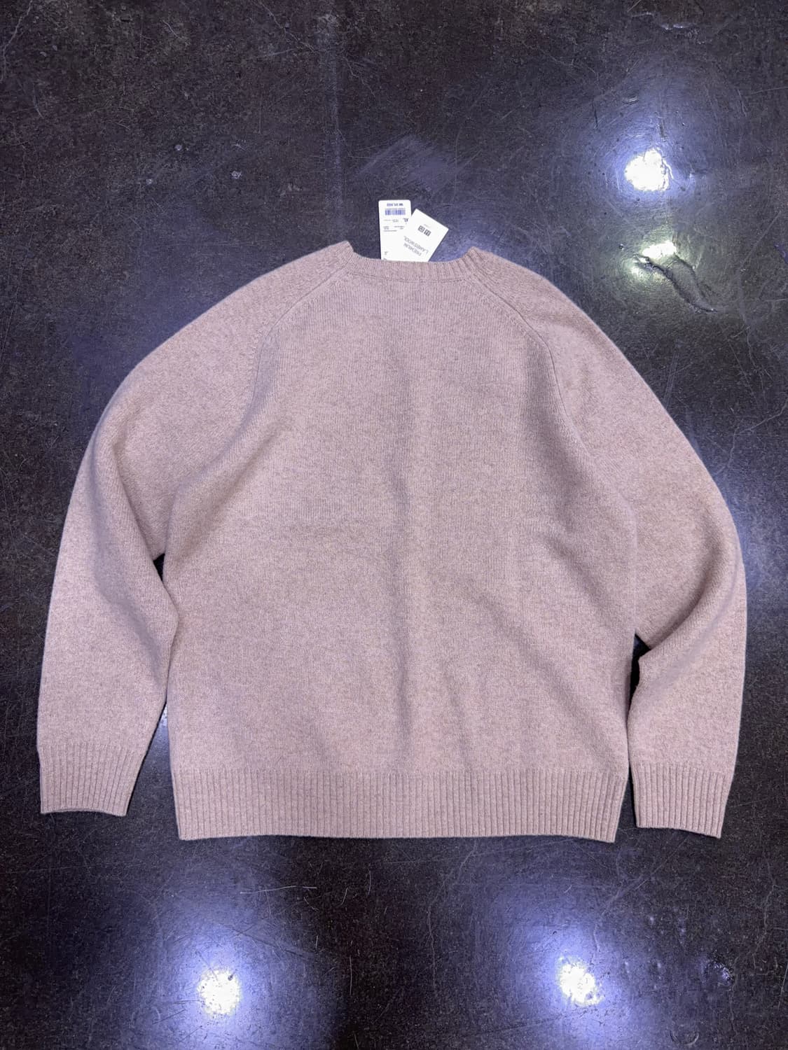 유니클로 프리미엄 램스울 니트 스웨터 베이지 XL 상품이미지2