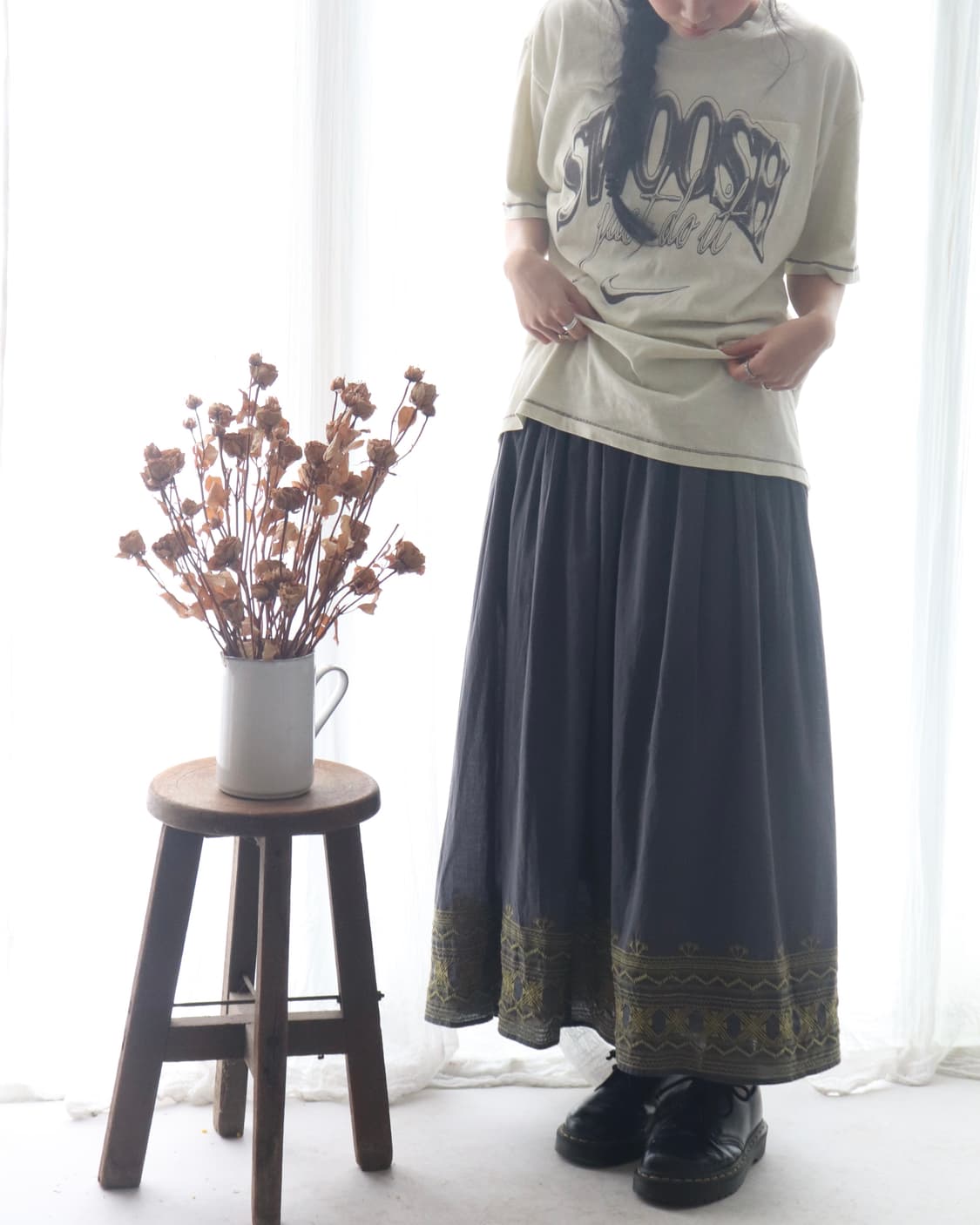 [Beams Heart] Ethnic Embroidery Skirt 상품이미지6