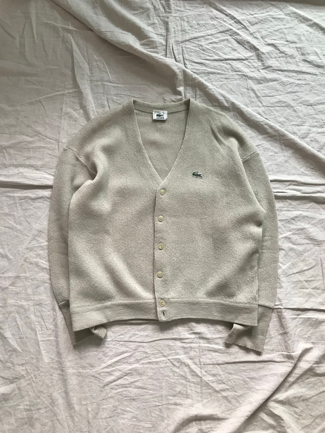 라코스테 (주)서광 올드스쿨 모 브이넥 가디건 아이보리 상품이미지5