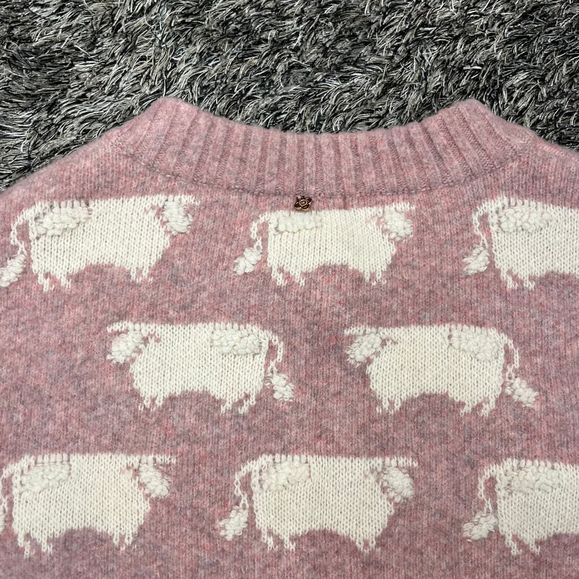 써스데이아일랜드 카우 자카드 울 가디건 85-160(S) 상품이미지4