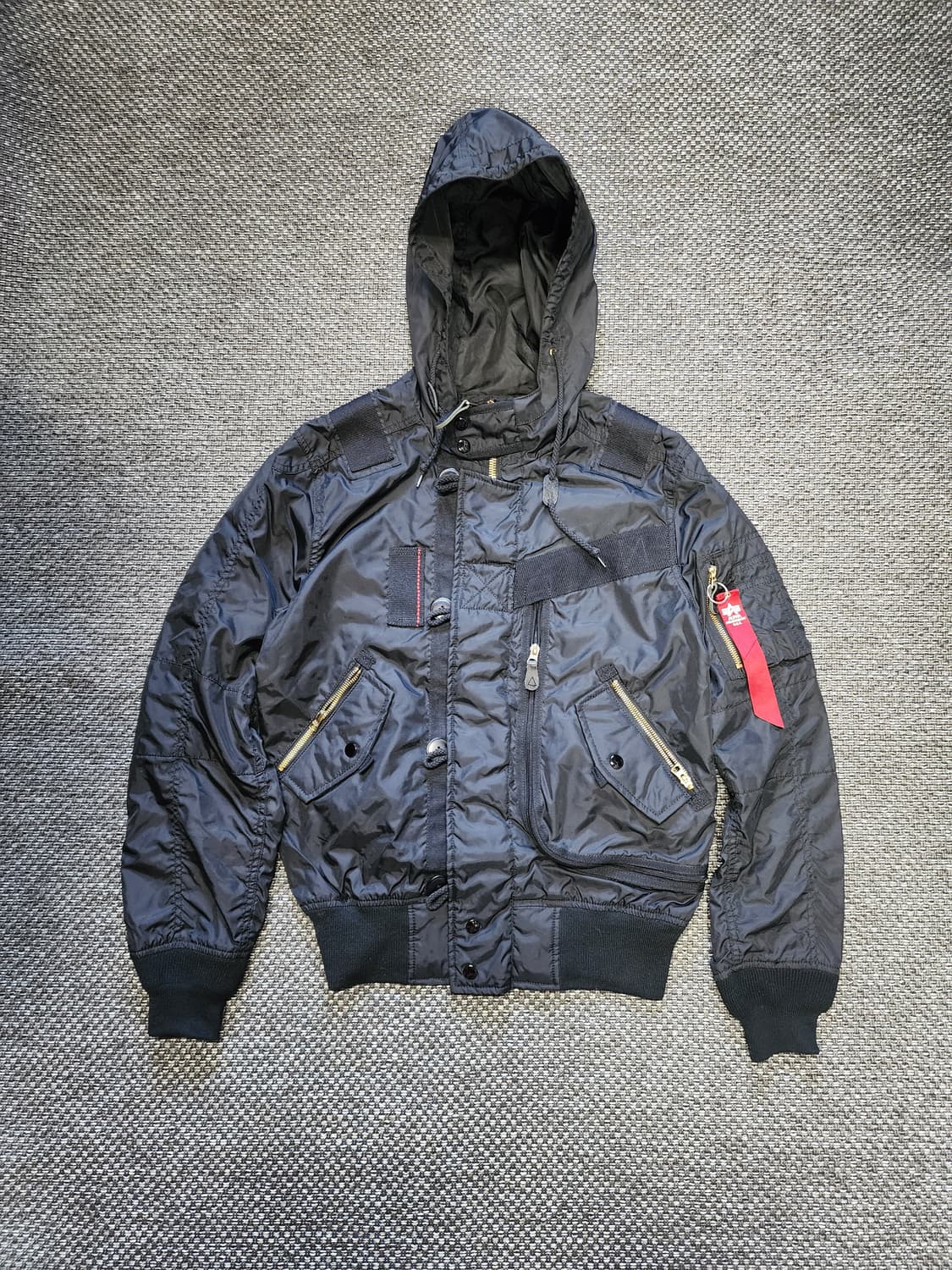 알파인더스트리 후드 MA-1 블랙 항공자켓 상품이미지1