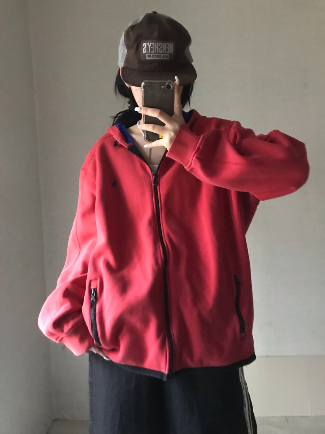 폴로 레드 오버핏 후드집업 상품이미지4