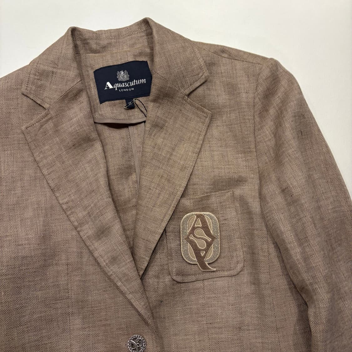 [55] 23ss 아쿠아스큐텀 헤링본 린넨 자켓 브라운 D362 상품이미지3