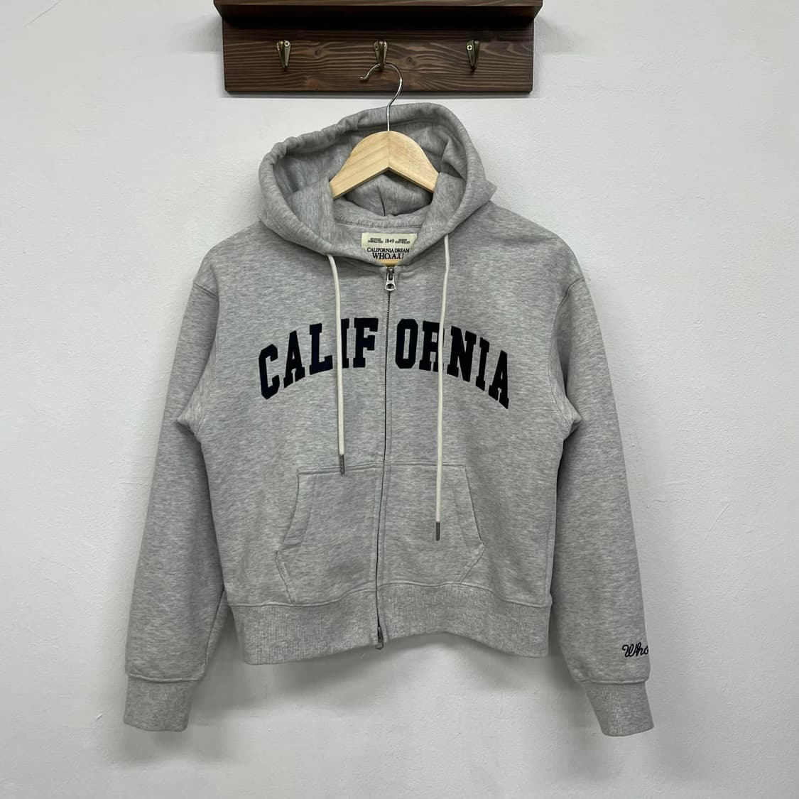 후아유 y2k 러블리힙 백 멜란지 크롭 후드집업(S) 상품이미지4