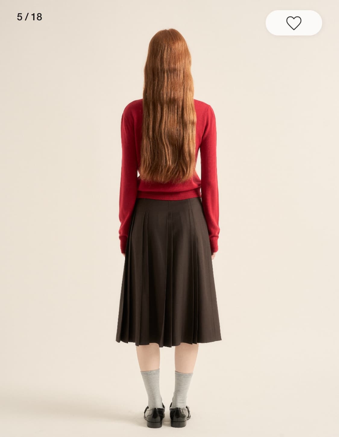 Satur Wool Pleats Skirt - Brown 상품이미지4