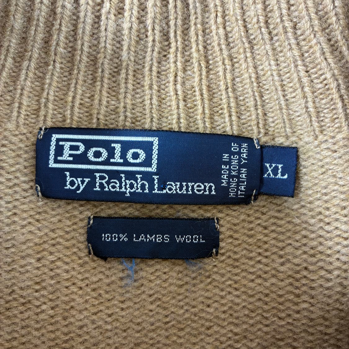 Polo  폴로 랄프로렌 램스울 베이지 반집업 니트  상품이미지4