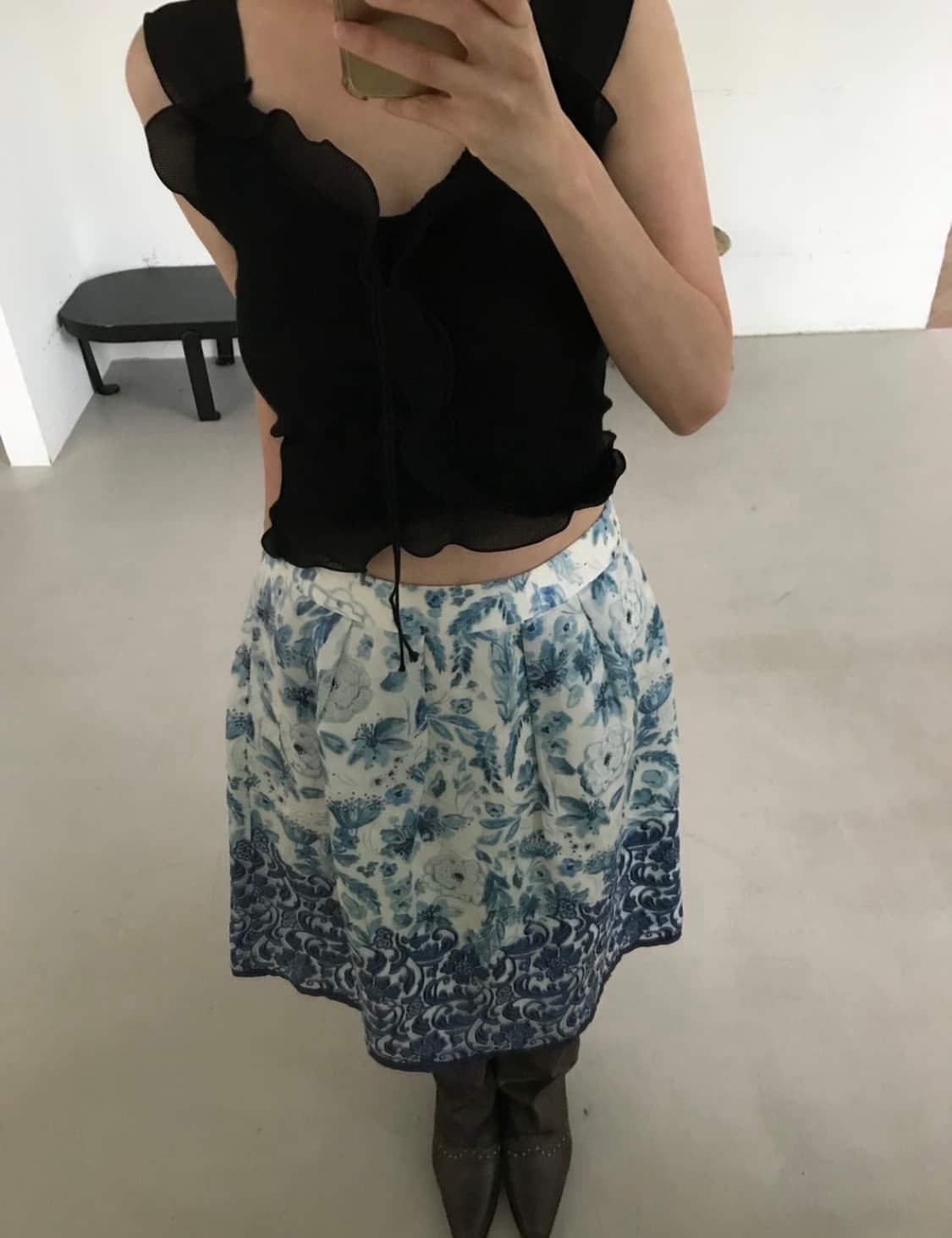 vintage blue pattern skirt 상품이미지3