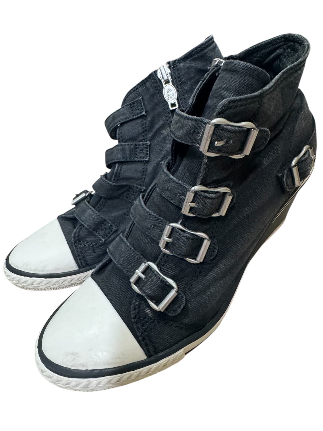 Ash 아쉬 웨지 스니커즈 37 웨지힐 블랙 상품이미지1