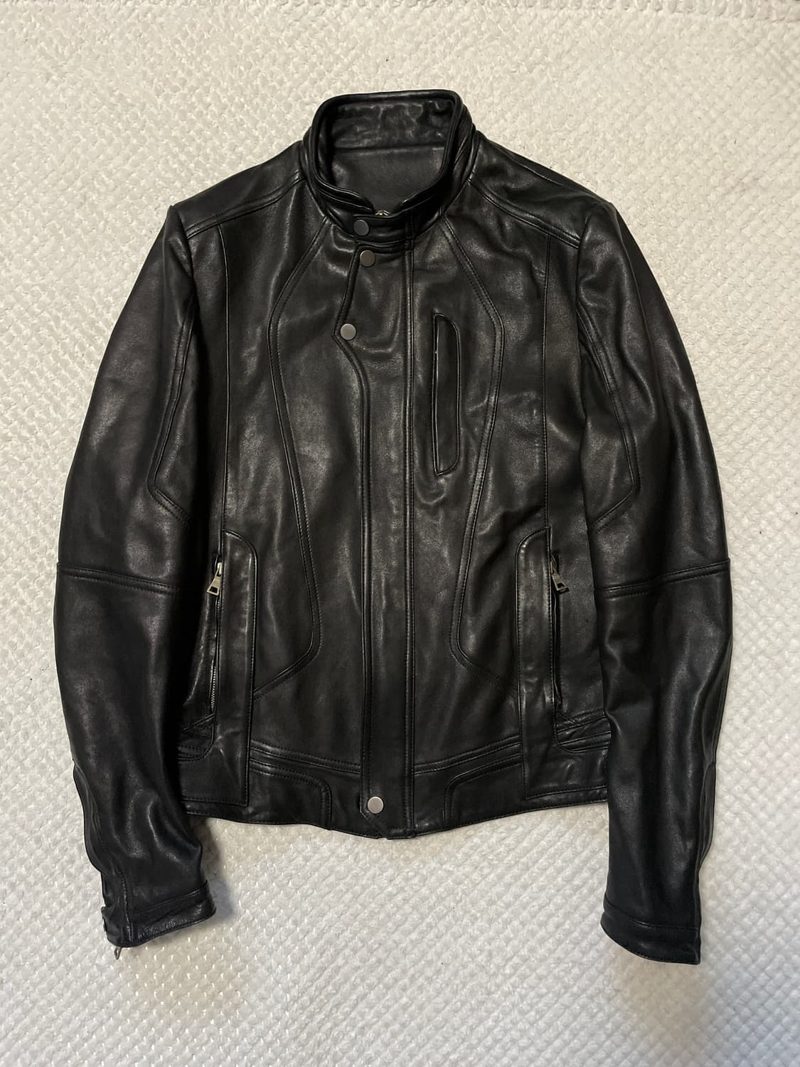 광희시장 아티잔 무드 램스킨 양가죽 절개 레더 자켓 상품이미지1