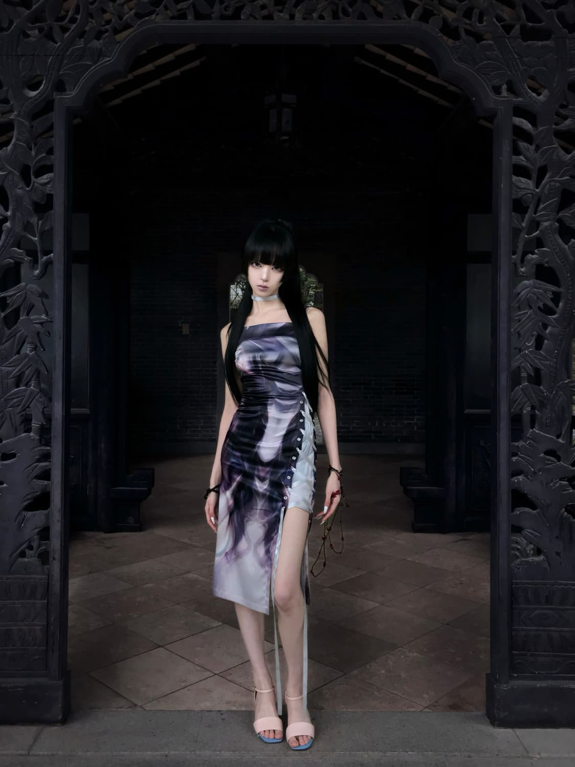 [pre-order] XINLIE PRINTING CORSET DRESS 상품이미지3