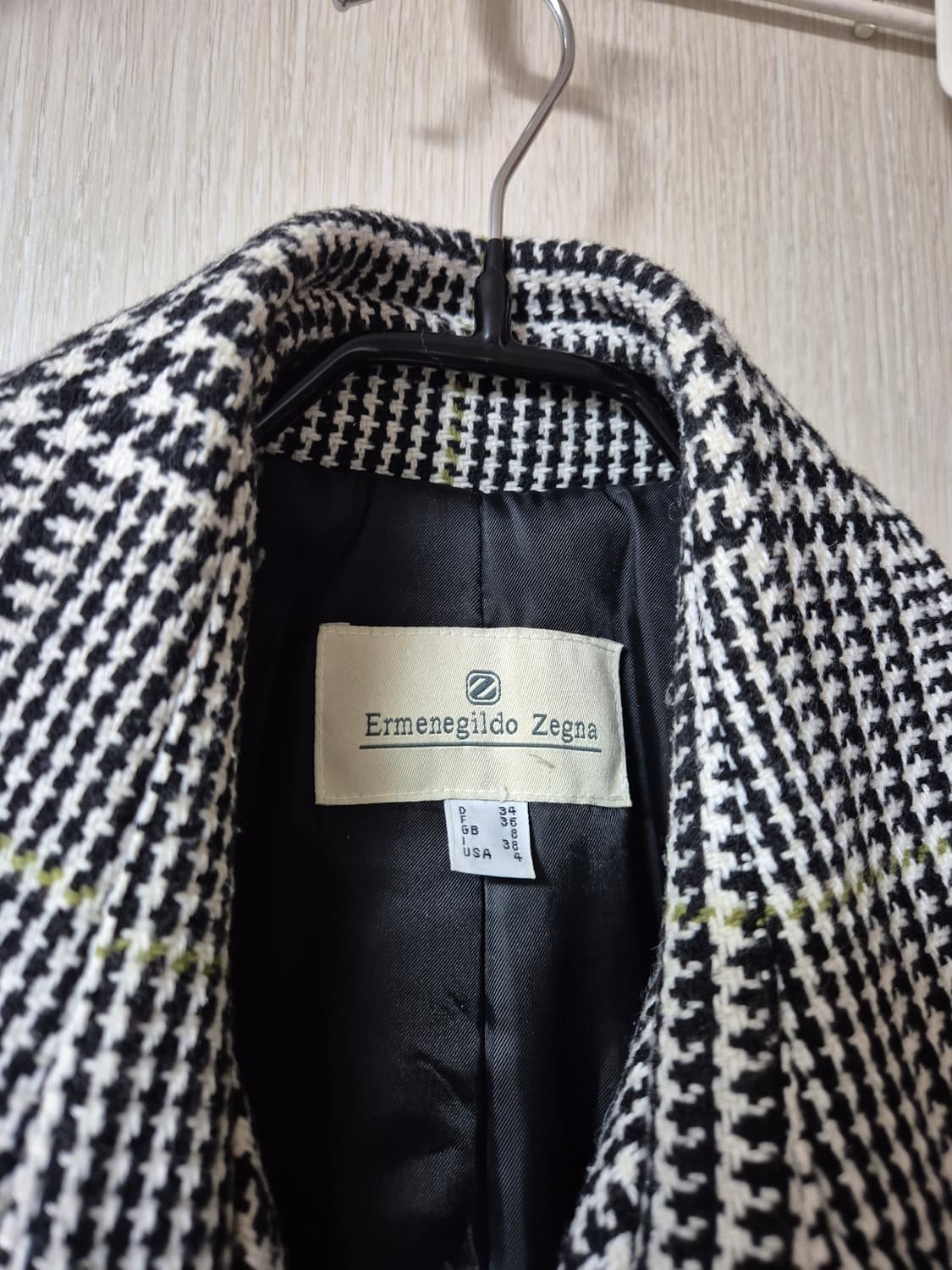 에르메네질도제냐 체크 울자켓 울하프코트 95 남성 상품이미지6