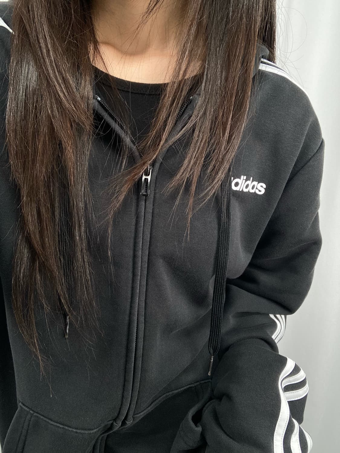 아디다스 블랙 후드집업 상품이미지1