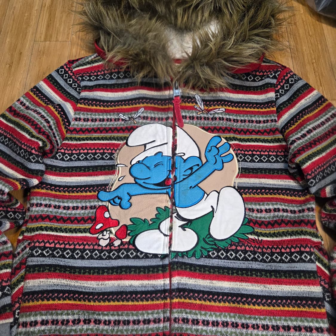 WHOLE HAUSS 홀하우스 스머프 노르딕 니트 퍼후드 집업 (M) 상품이미지2