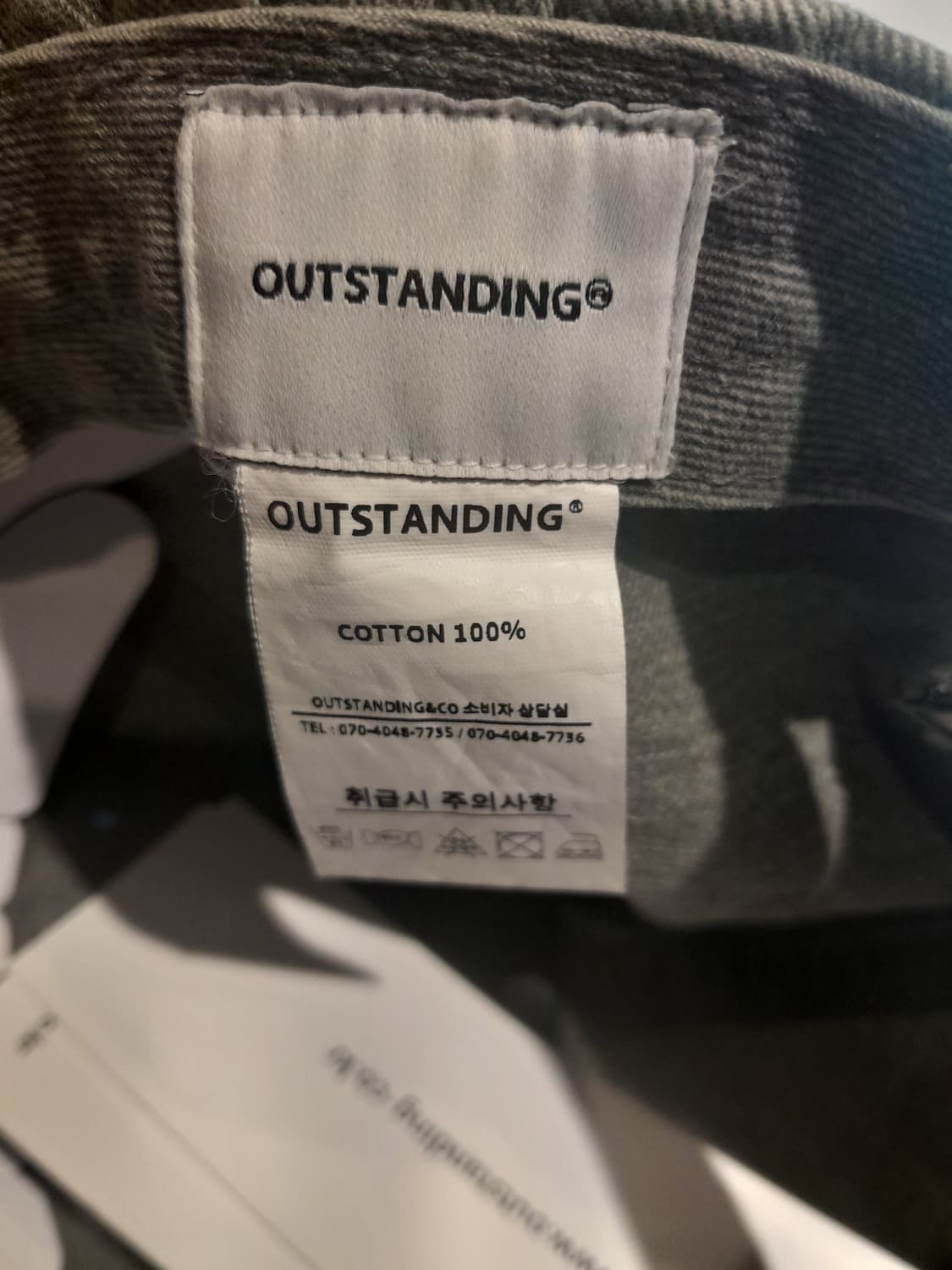 💥(새상품) 아웃스탠딩 워싱 볼캡 (카키)
 상품이미지7