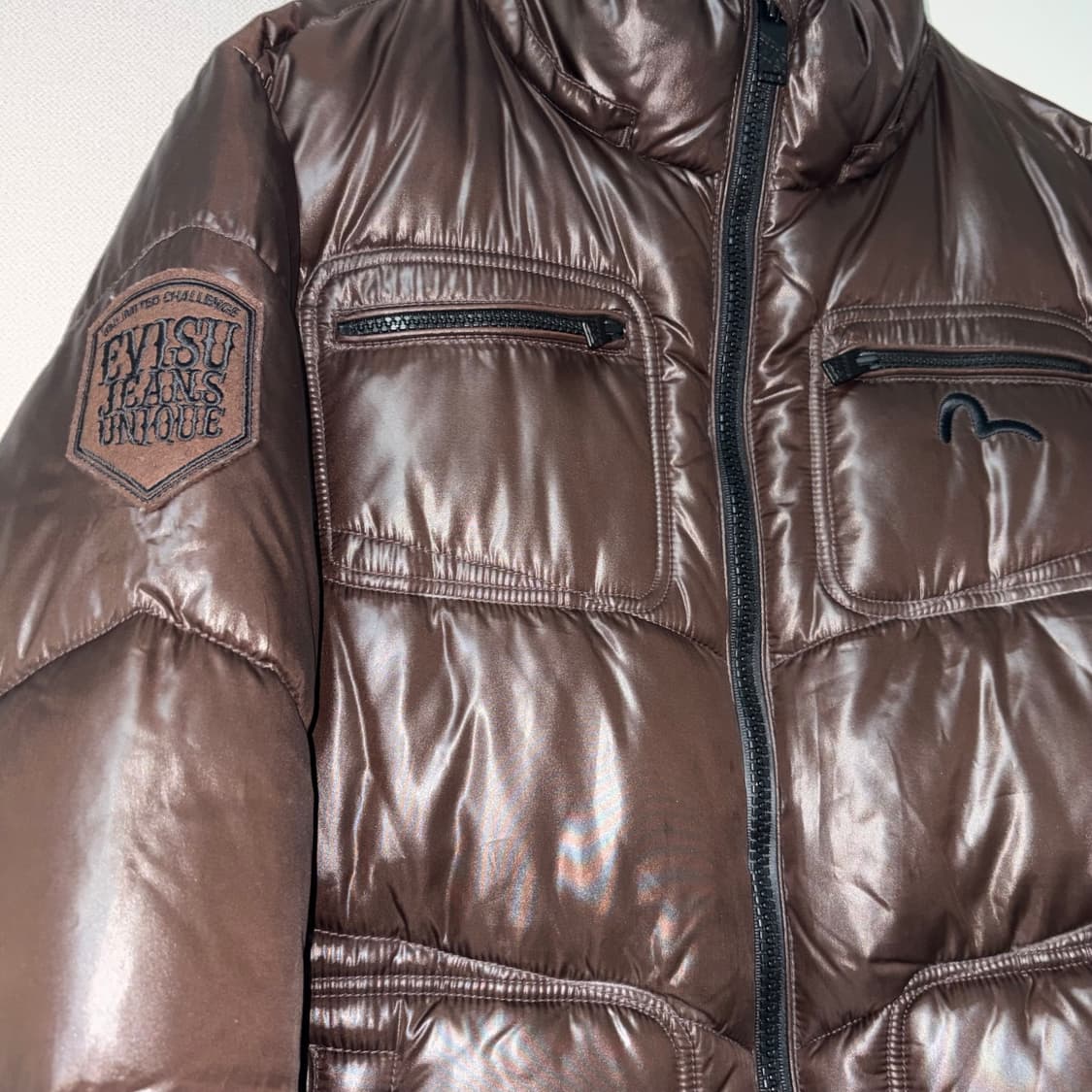 Evisu 에비수 브라운 글로시 패딩 상품이미지3