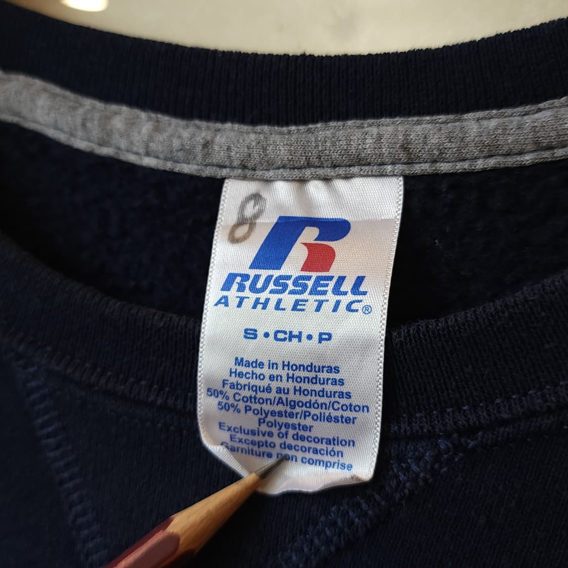 90s 러셀 맨투맨 스웻셔츠 라크로스 빈티지 레터링 스웻셔츠 네이비 S 상품이미지4