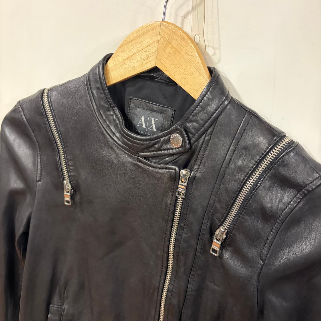 아르마니 사선레더자켓 상품이미지2