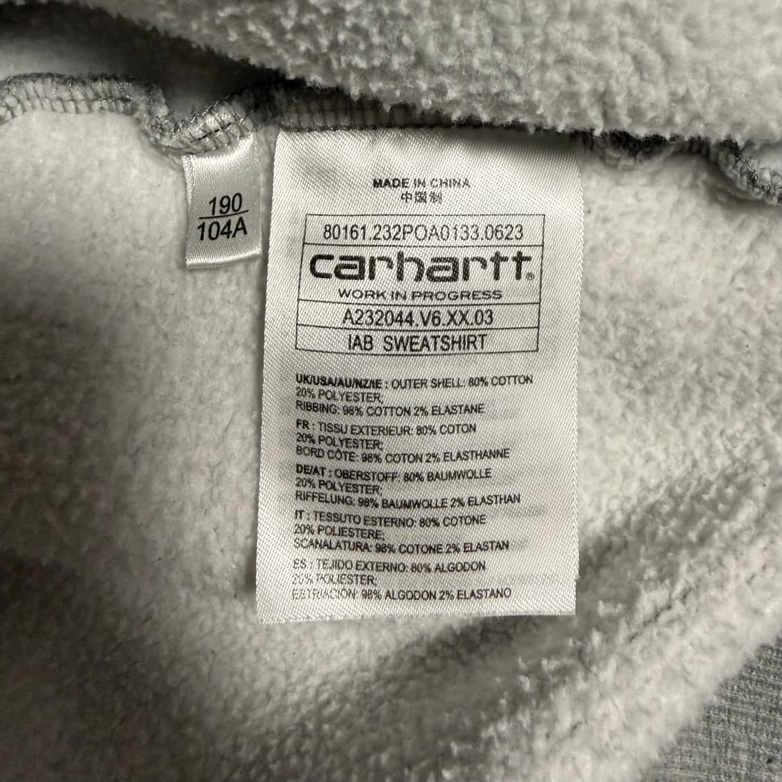 칼하트WIP 아이앱 맨투맨 그레이 XXL 상품이미지5