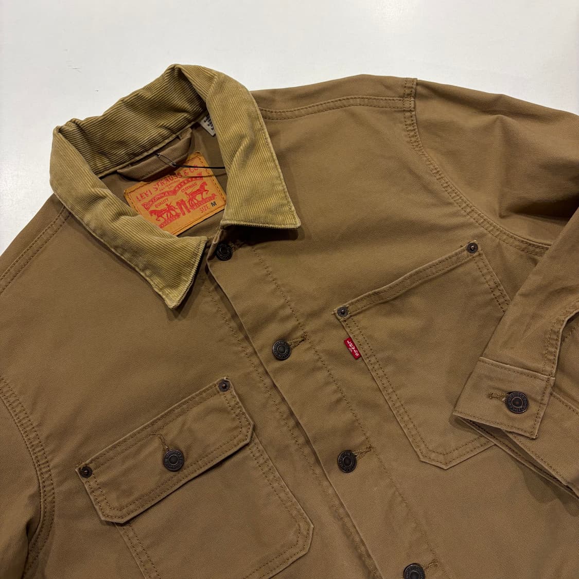 [M] 리바이스 브라운 코듀로이 카라 포켓 워크 자켓 D777 상품이미지3