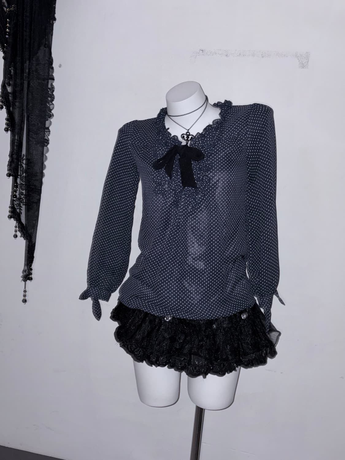 공겜여주 코디세트 (프릴, 도트, 리본, 퍼 아우터) 🖤🎵🎵🎵 상품이미지8