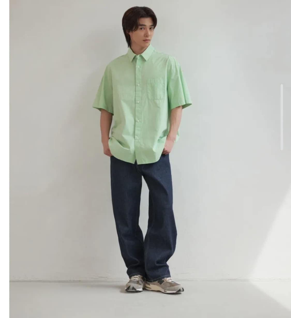 Loose Fit Short-Sleeve Shirt - Apple Gre 상품이미지3