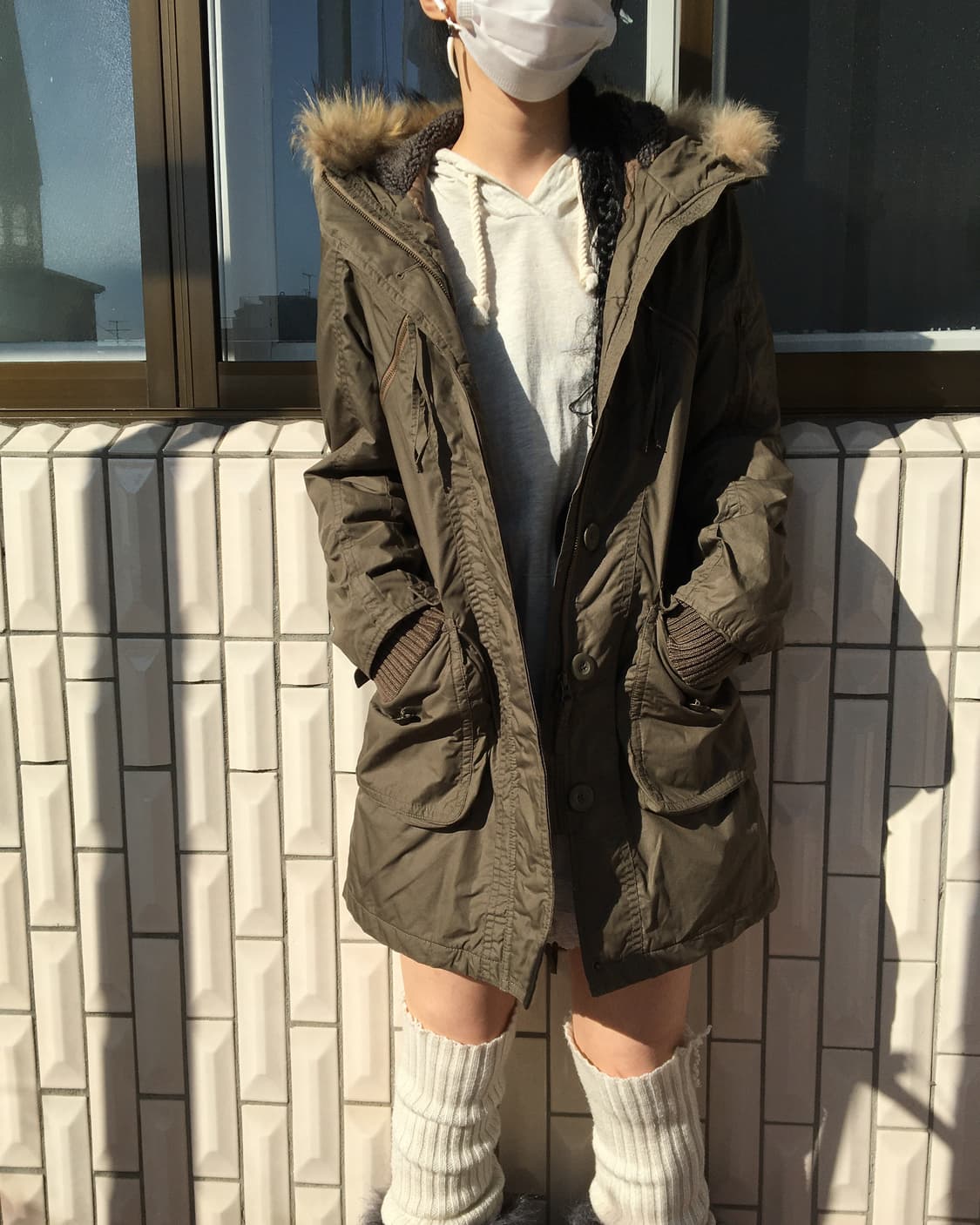 Fake fur hood filed jacket 상품이미지7