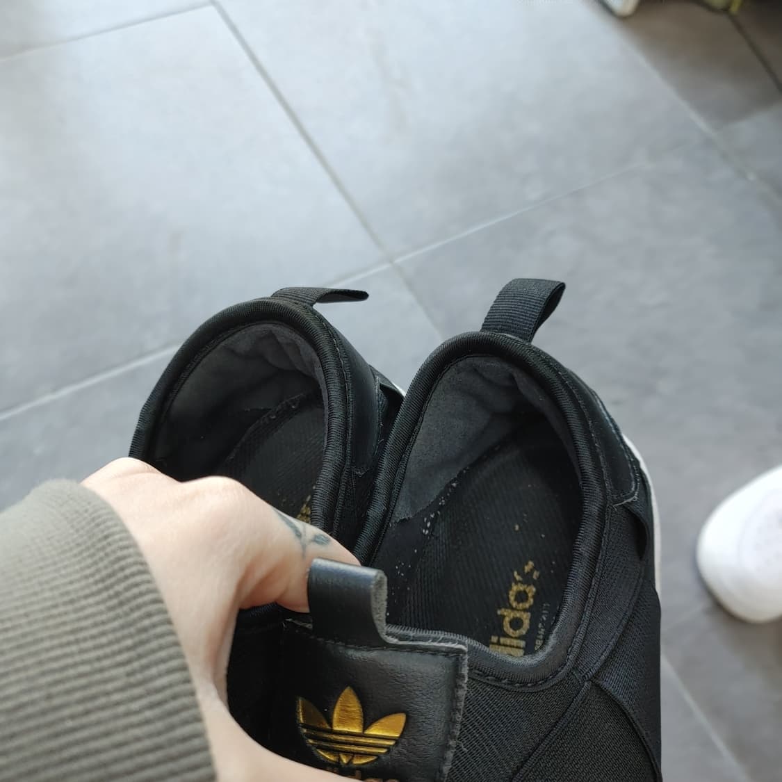 260 아디다스 남성 블랙 오리지널 슈퍼스타 슬립온 운동화 상품이미지9