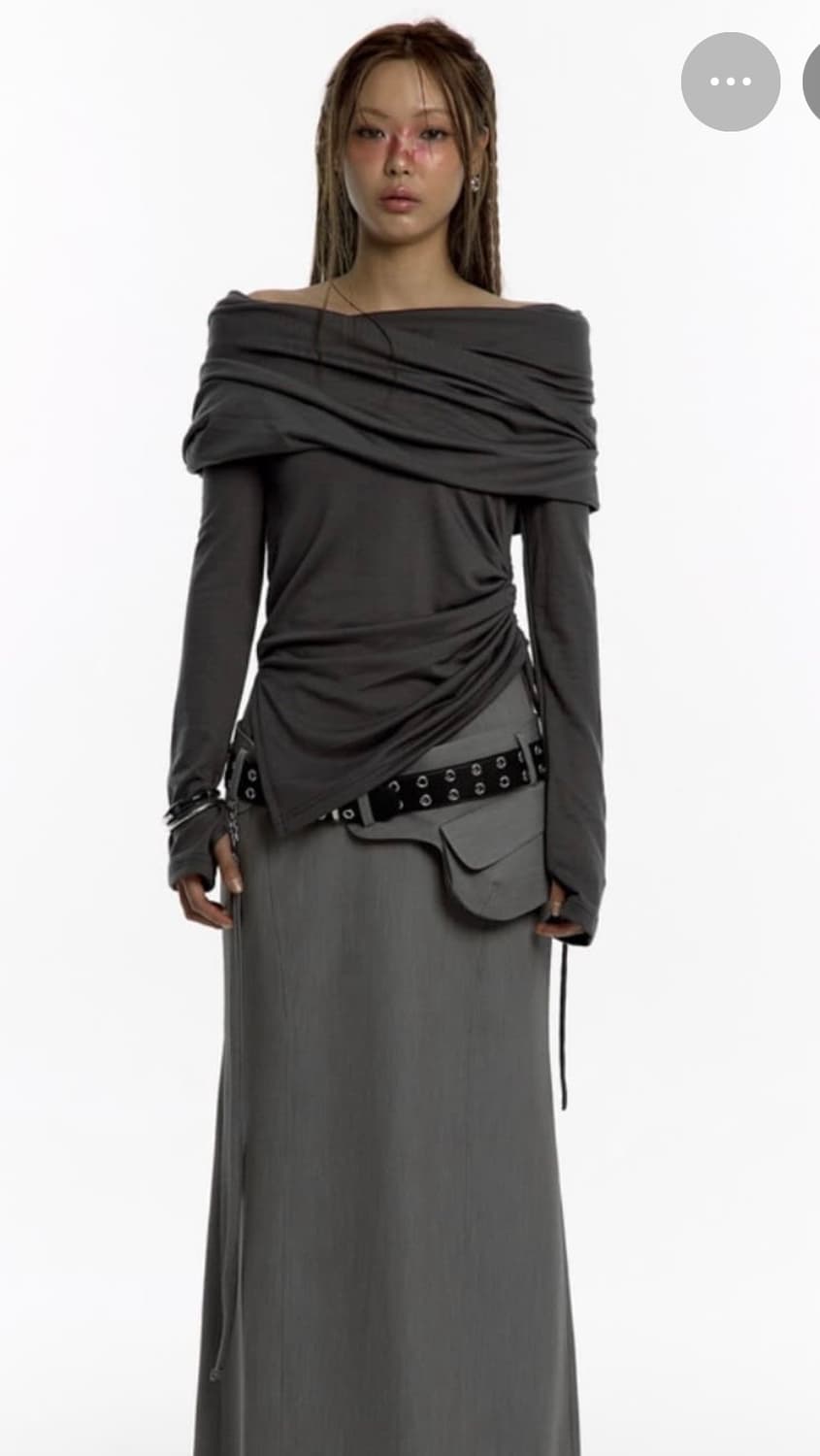 카시코 카울 후드 롱슬리브 차콜 상품이미지1