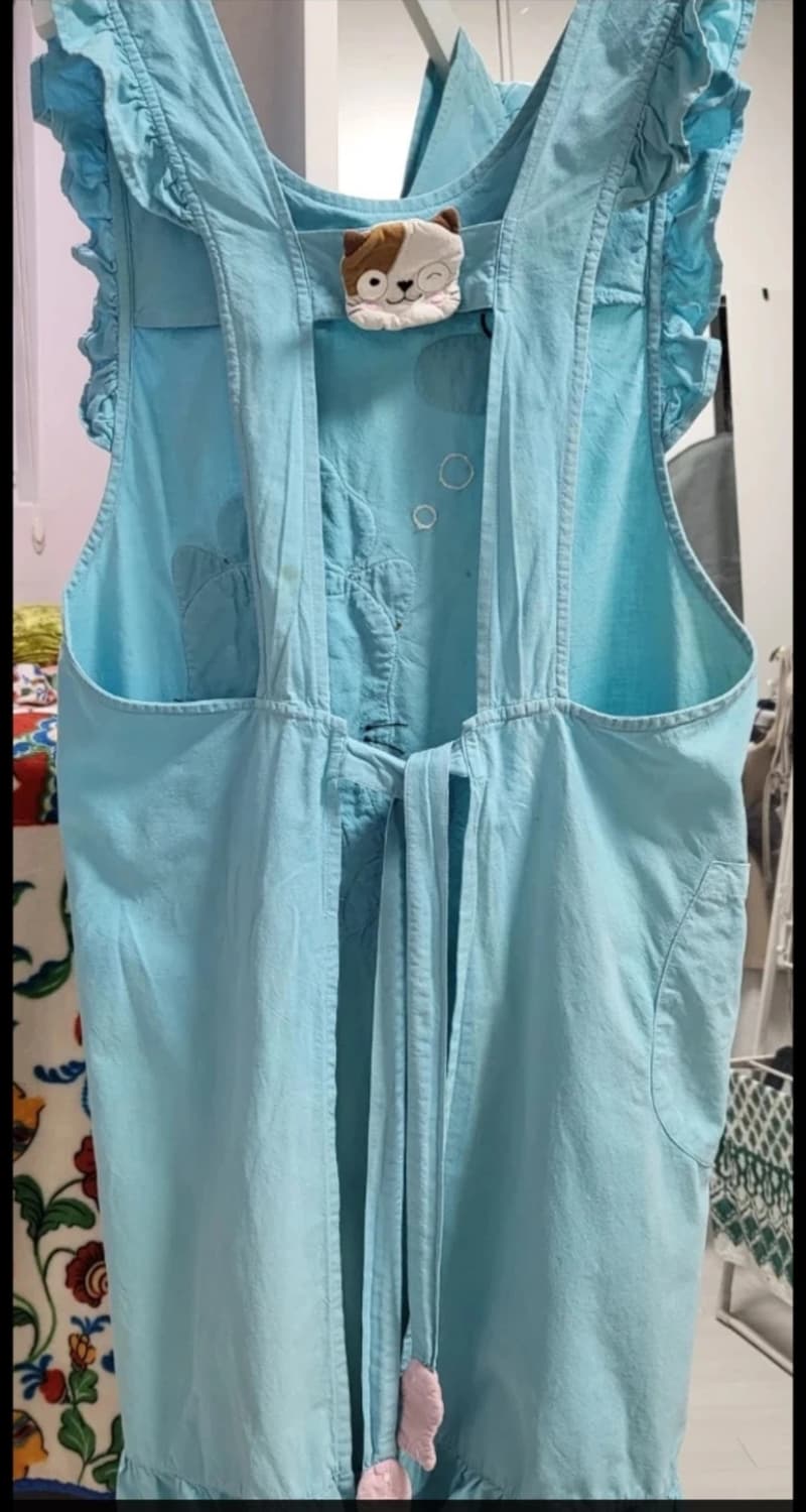 너무귀여운 PET SHOP 고양이 캐릭터 하늘색 앞치마 상품이미지2