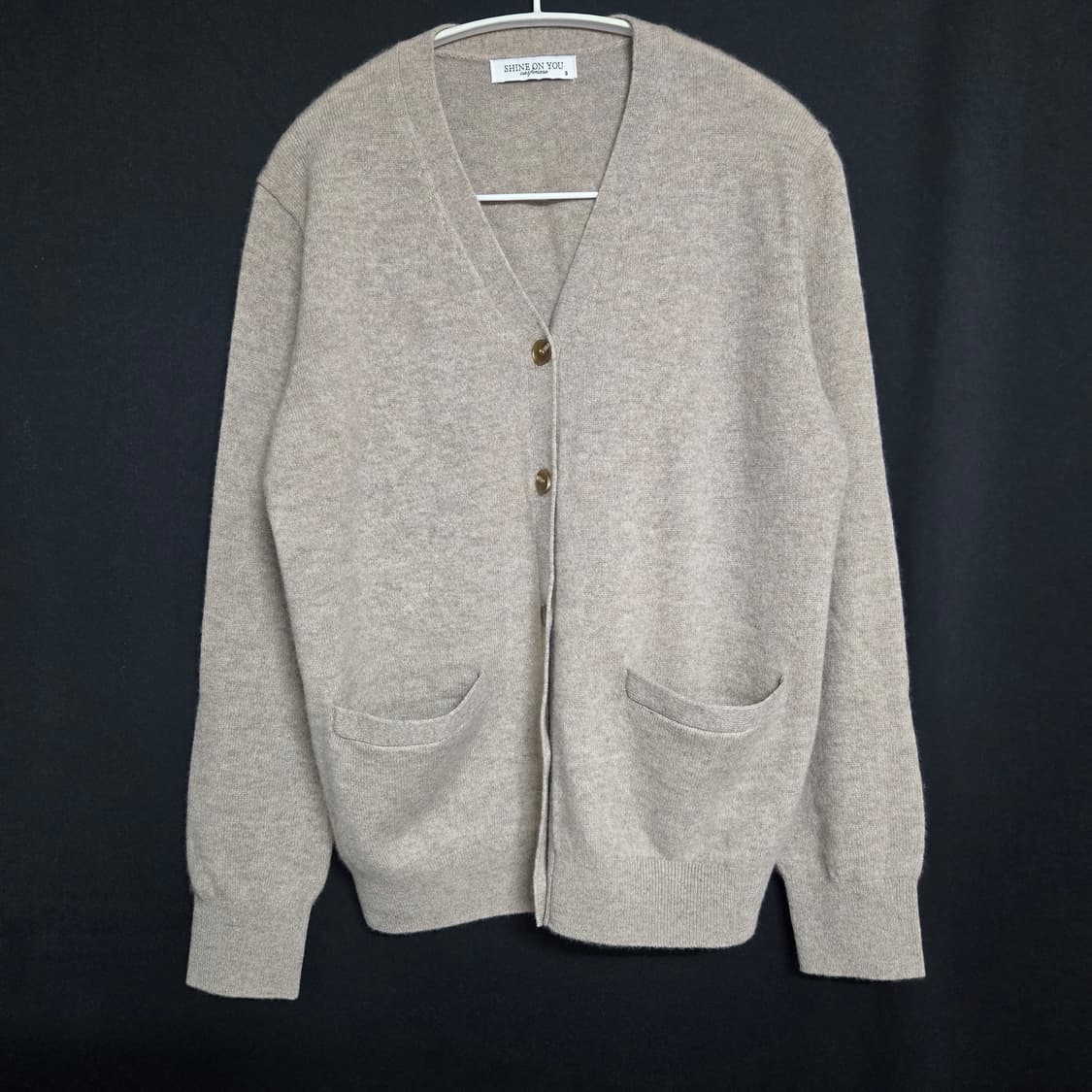 샤인온유 캐시미어100 가디건 라이트 우드(S/Free사이즈) 상품이미지1
