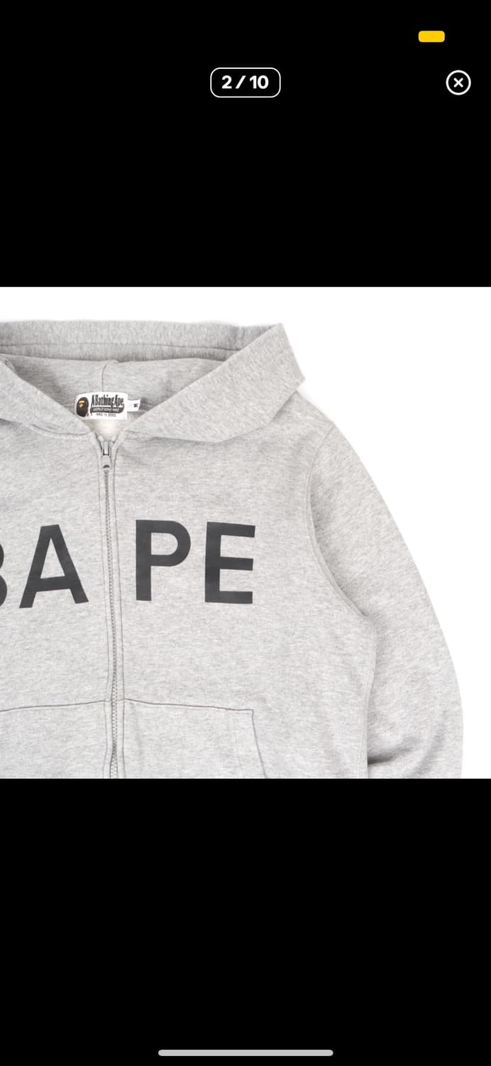 베이프 로고 매드사루 헤더 그레이 후드집업 상품이미지2