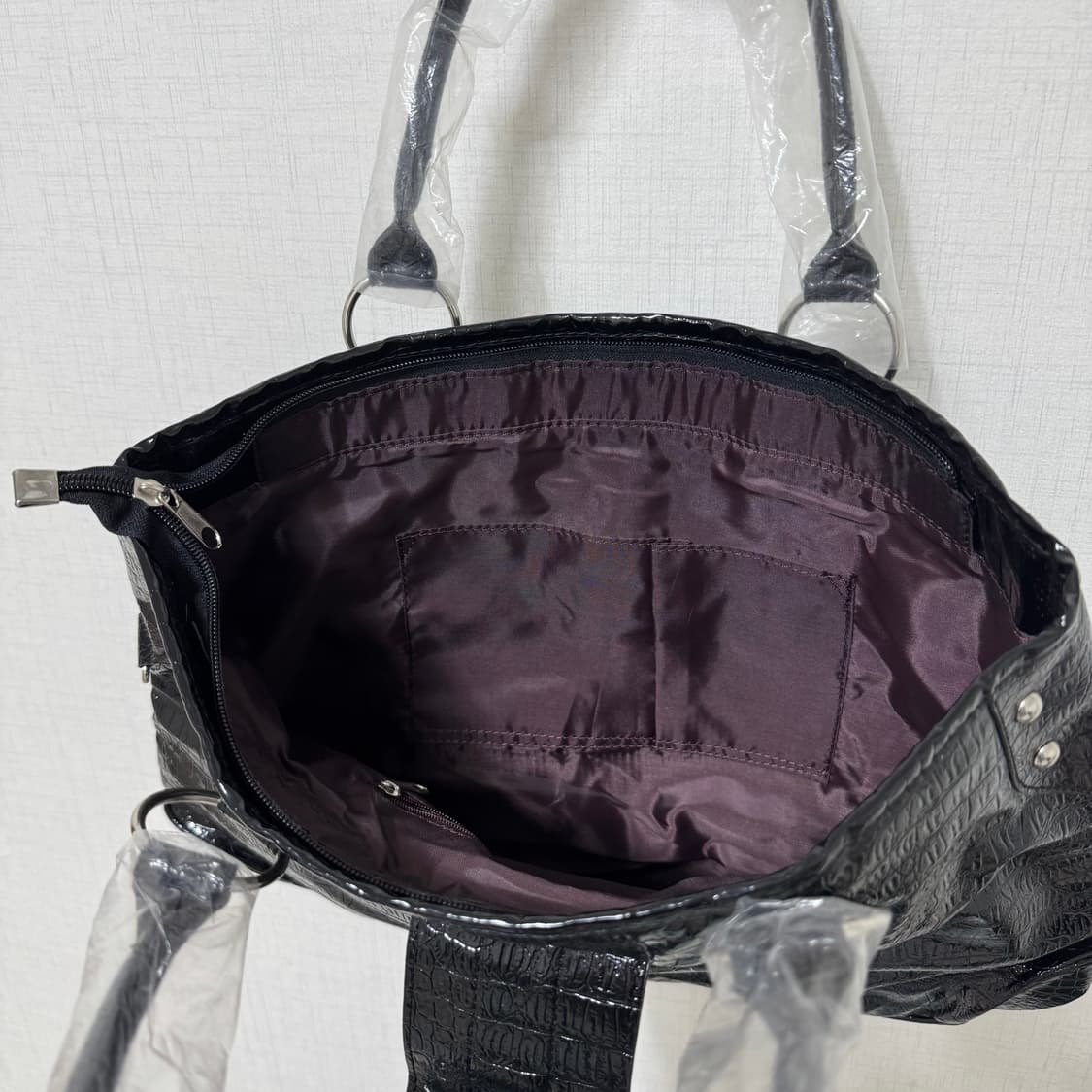 새상품 블랙 크로커다일 빅 토트백 가방 베스티벨리 숄더백 빈티지 갸루 상품이미지10