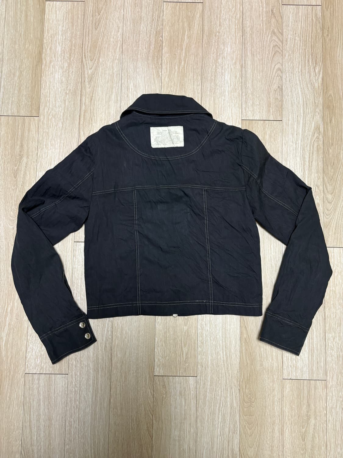 마뗑킴 크링클 크롭 점퍼 차콜 S 상품이미지2