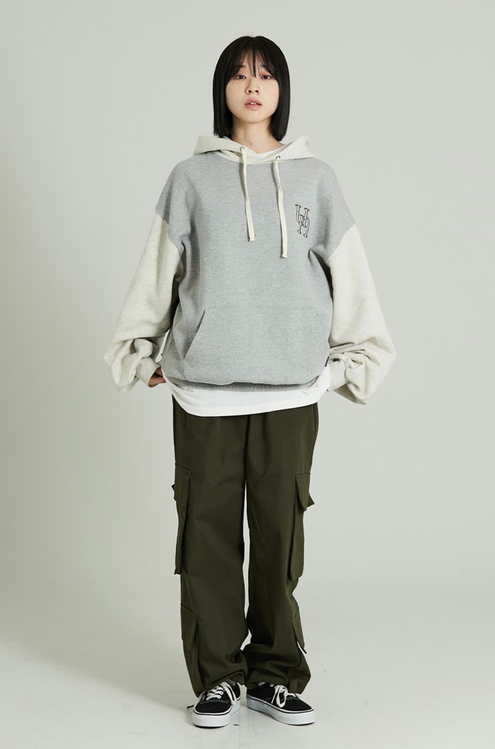 (L) 어반스터프 컬러 매칭 후디 그레이 상품이미지2