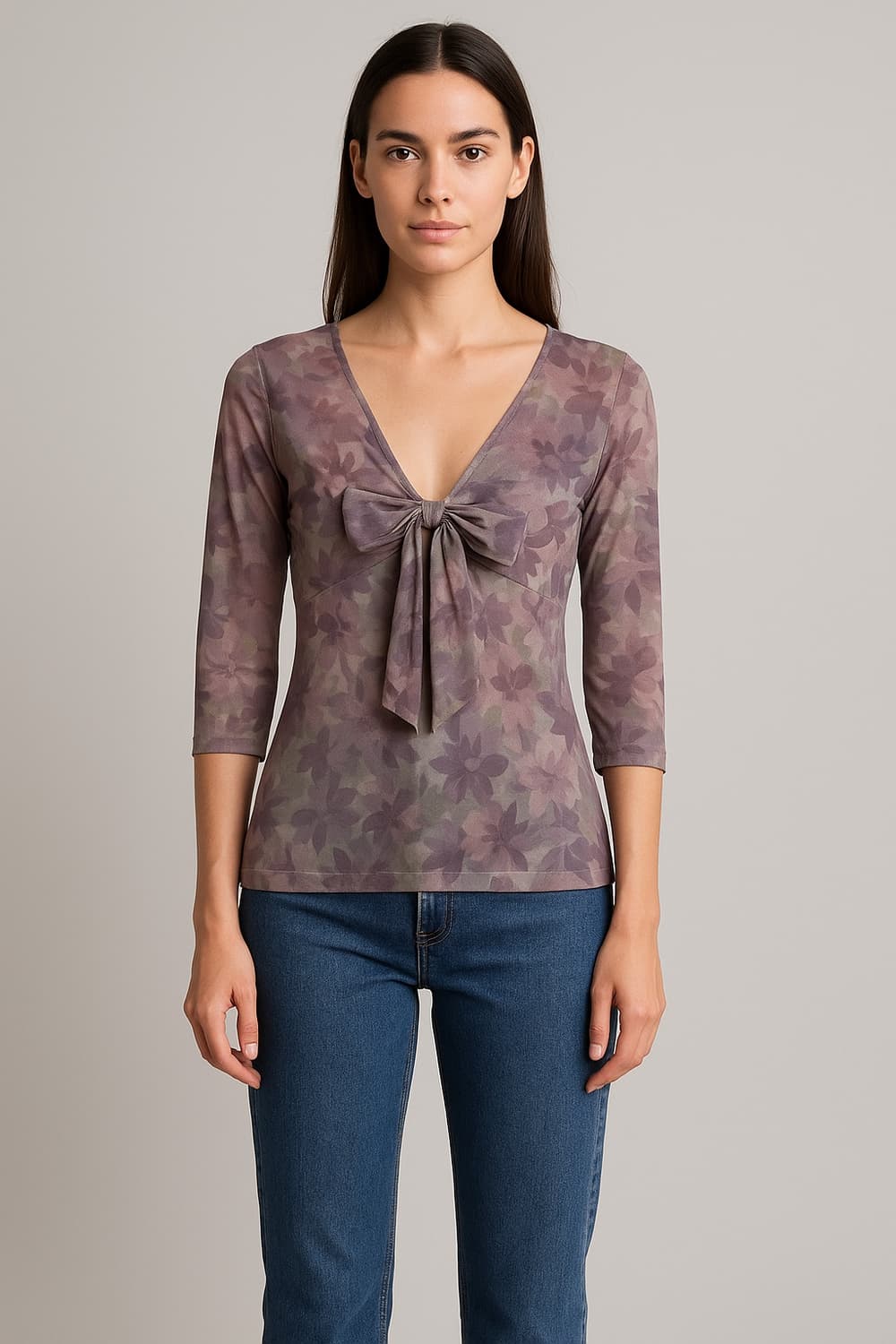 Sweet Pea 플로럴 메쉬 리본 블라우스 상품이미지1