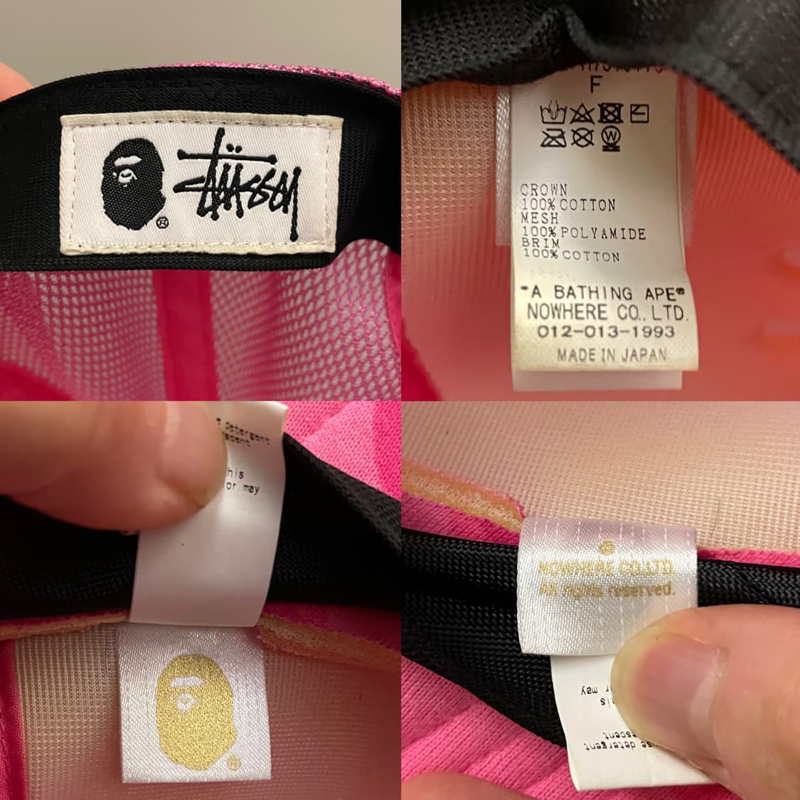 (F)스투시 x 베이프 카모 핑크 트러커캡 메쉬캡 모자 상품이미지10