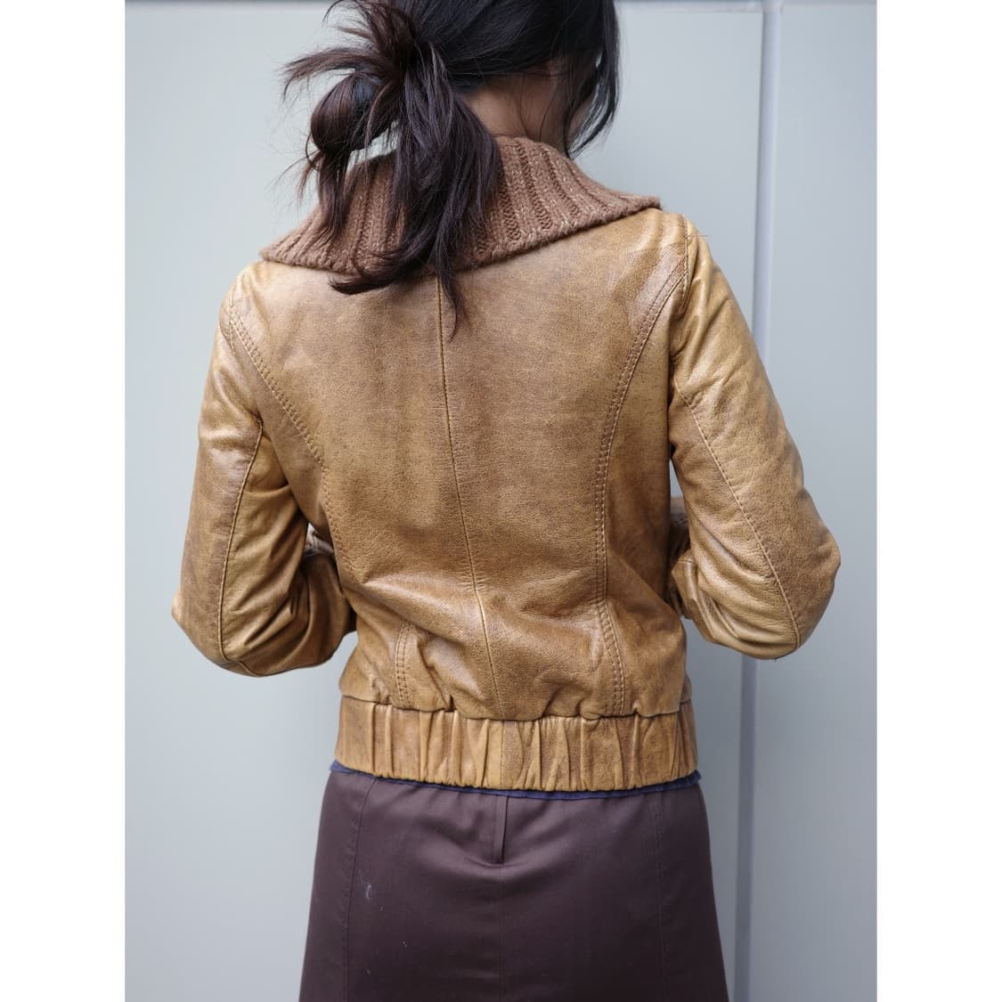 빈티지 브라운 리얼 레더 가죽 자켓 상품이미지4