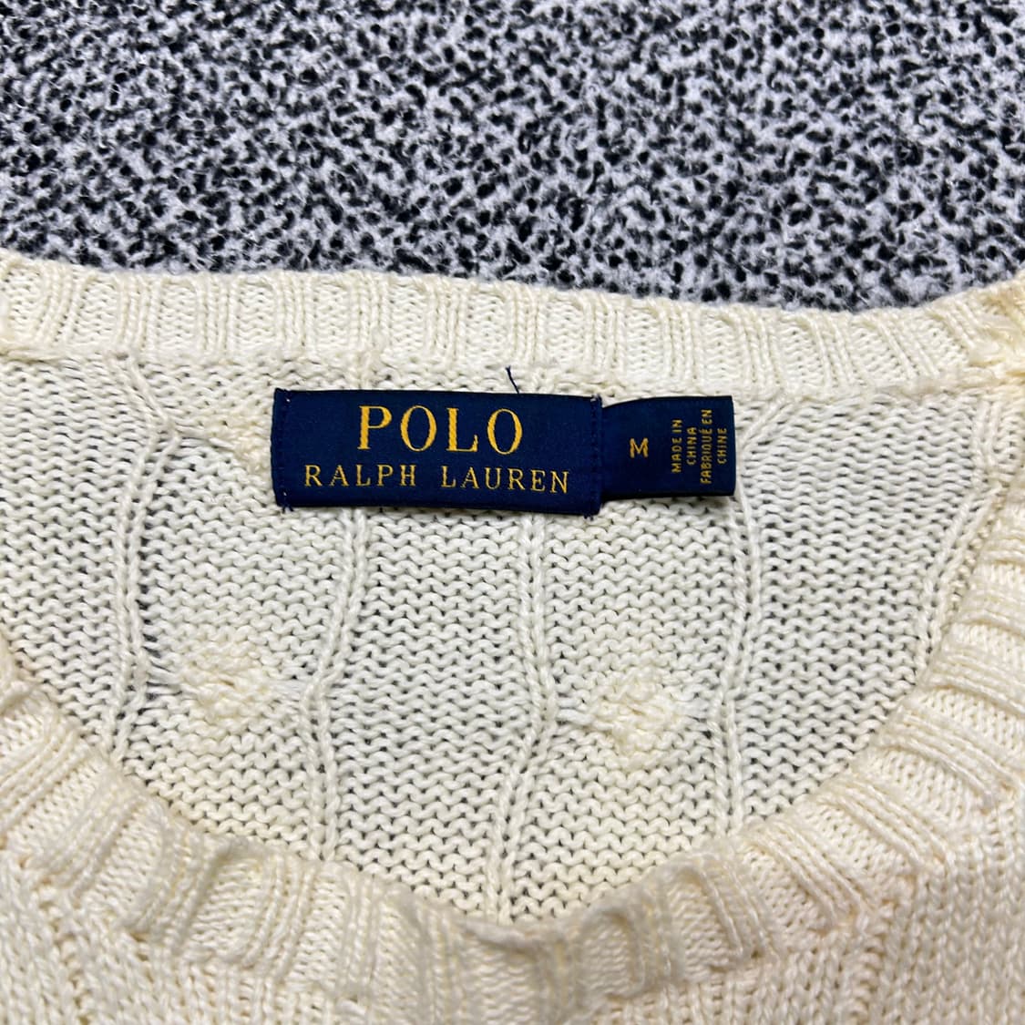 폴로 크림 케이블 코튼 니트 상품이미지4